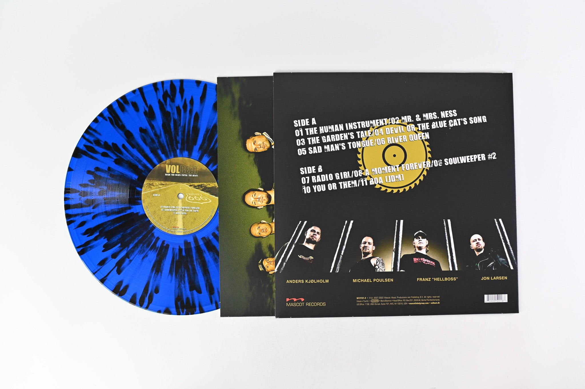 Volbeat - Rock The Rebel / Metal The Devil Reissue on Mascot Records Blue/Black Splatter Vinyl