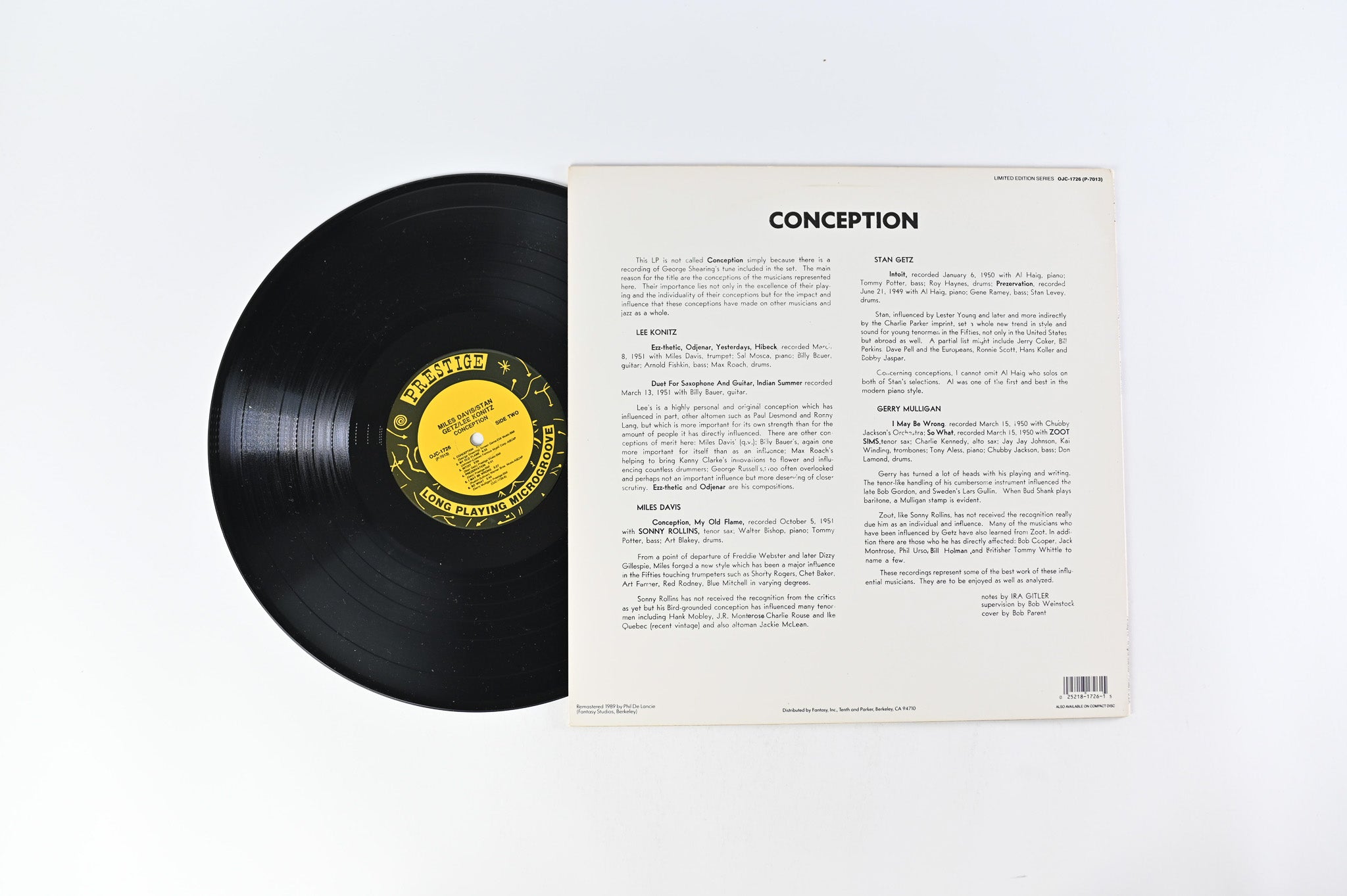 Miles Davis - Conception on Prestige OJC Reissue