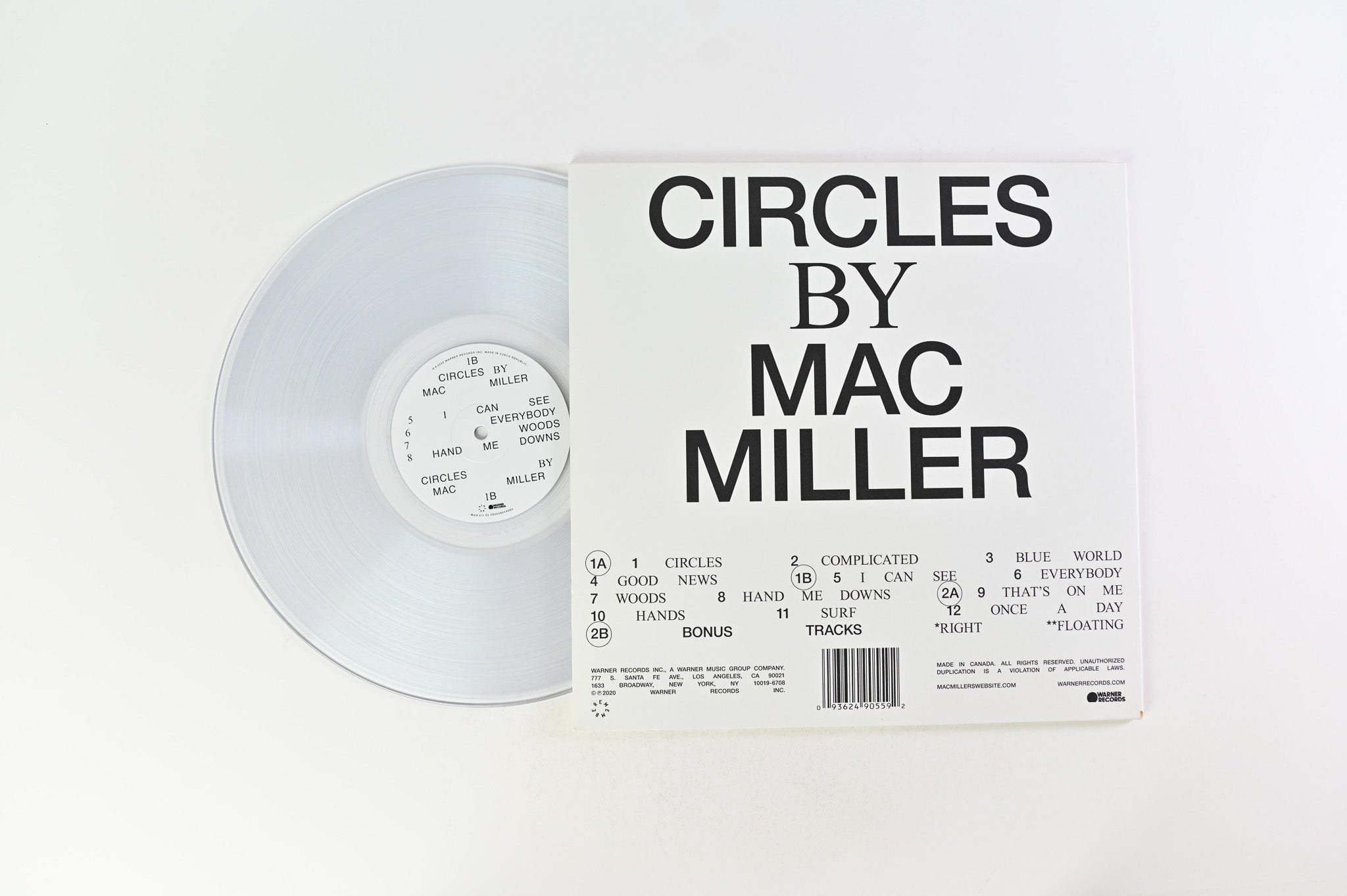 Mac Miller - Circles on Warner Records / REMember Music - Clear Vinyl