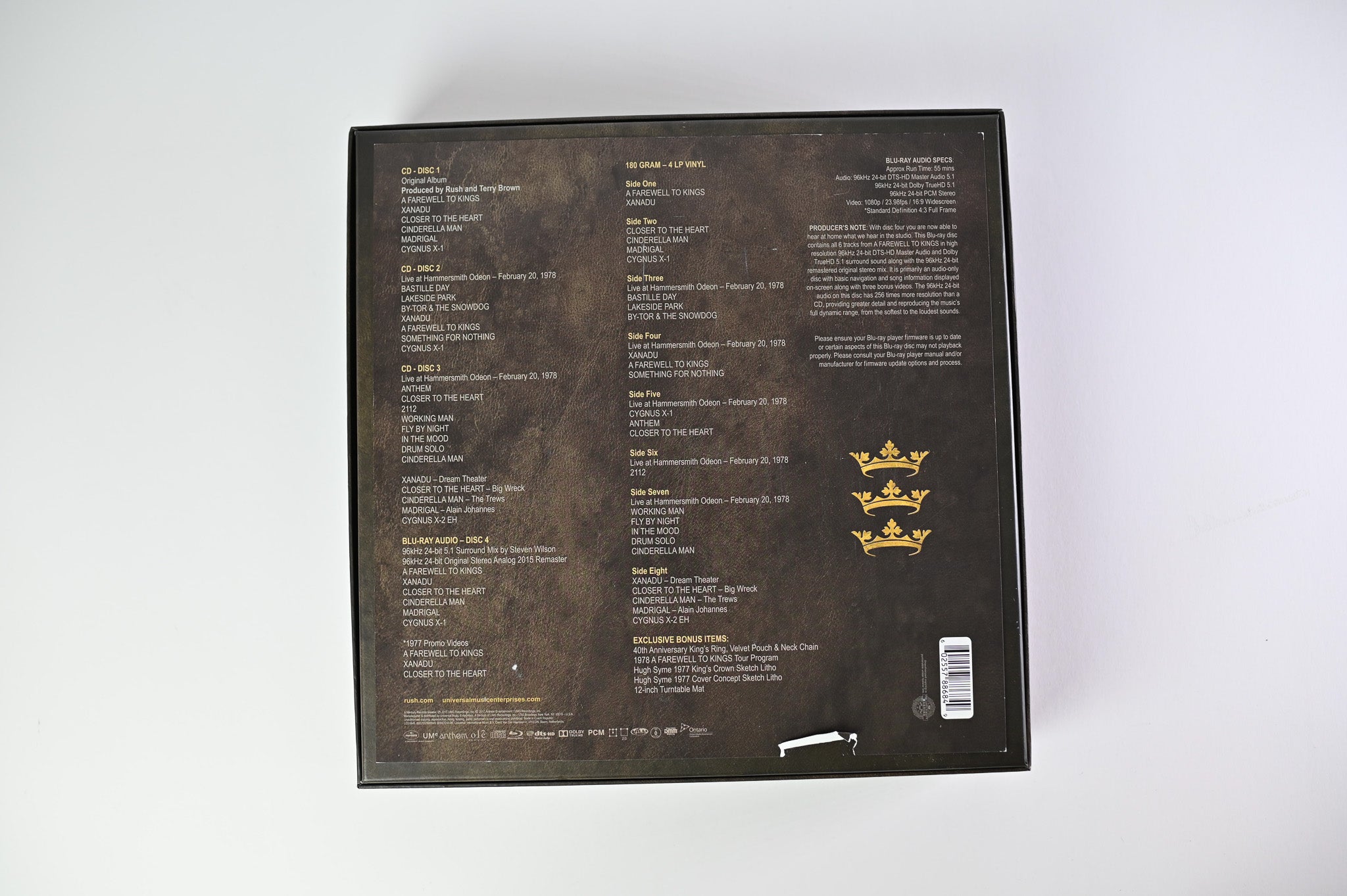 Rush - A Farewell To Kings on Anthem Mercury 40th Anniversary Limited Edition Super Deluxe Box Set Reissue
