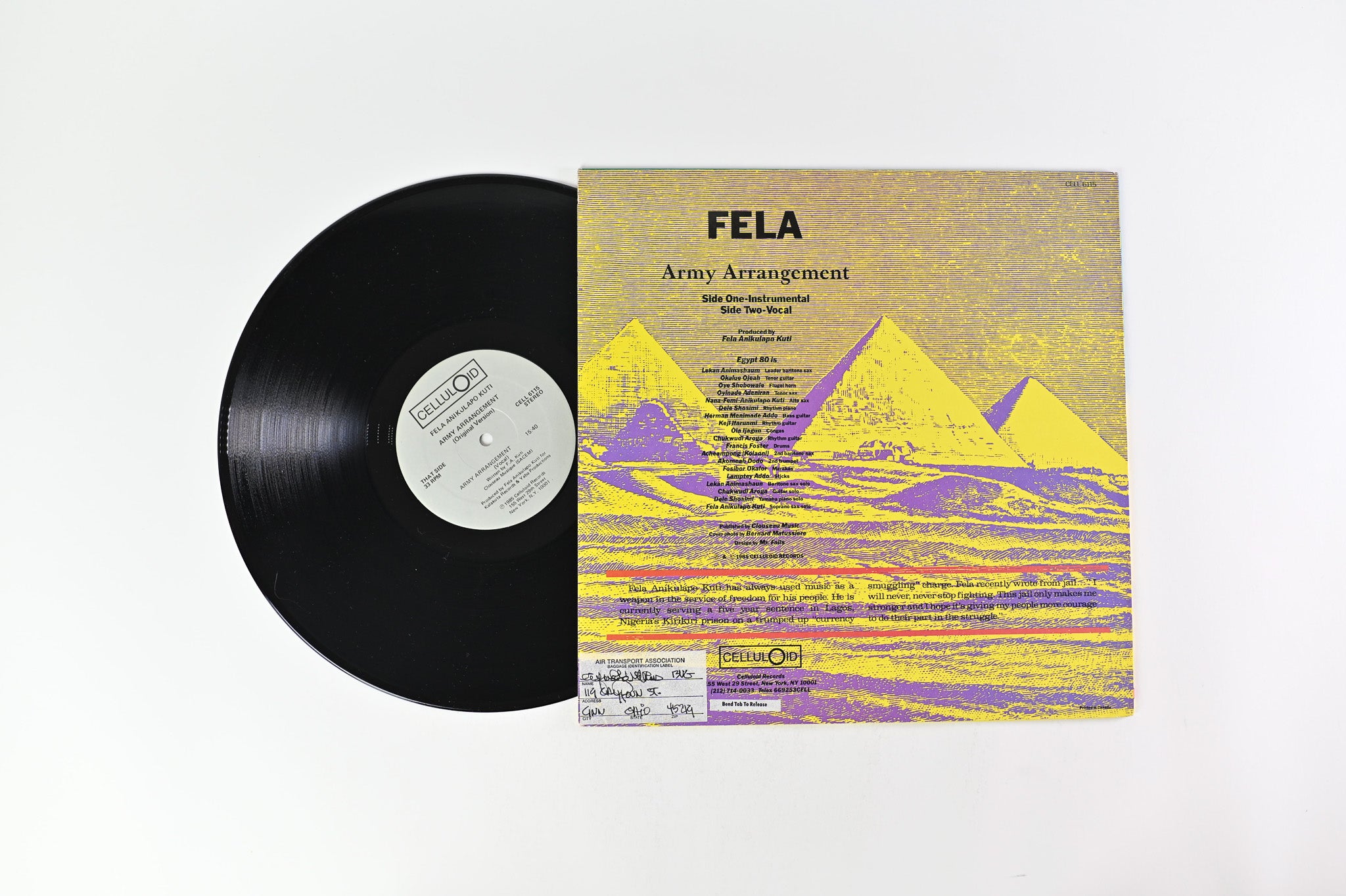 Fela Kuti - Army Arrangement on Celluloid 12" Single