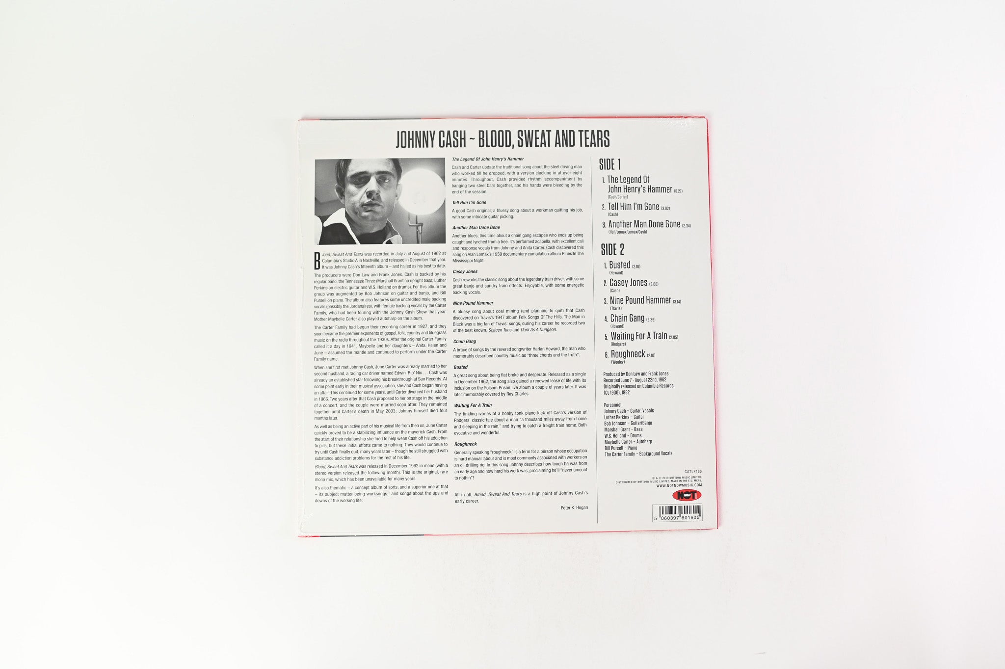 Johnny Cash - Blood, Sweat And Tears on Not Now Music Reissue Sealed