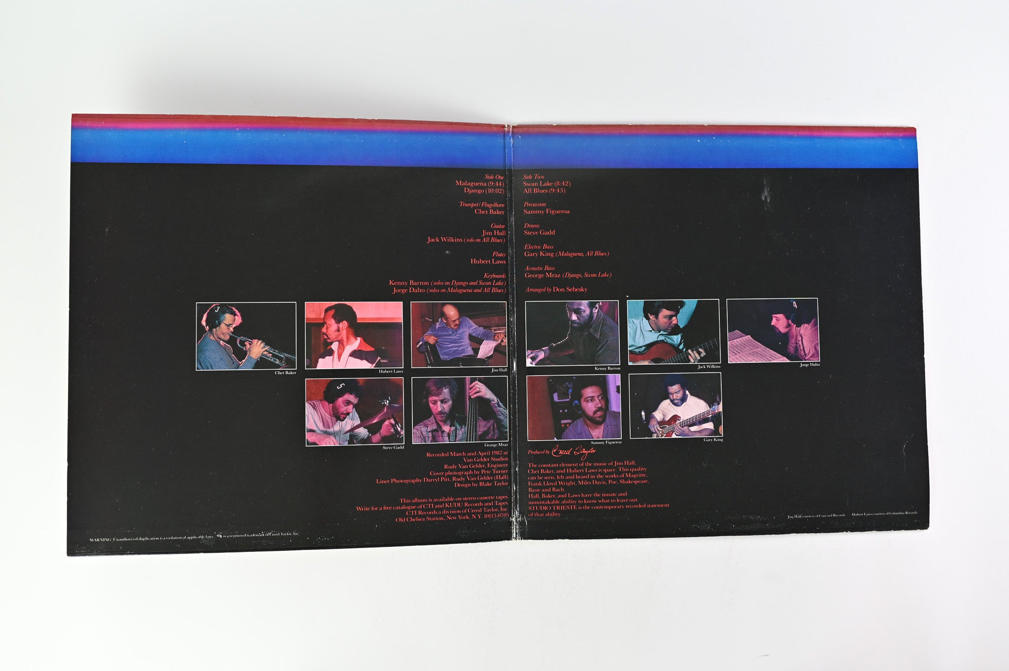 Chet Baker, Jim Hall, Hubert Laws – Studio Trieste - Studio Trieste on CTI
