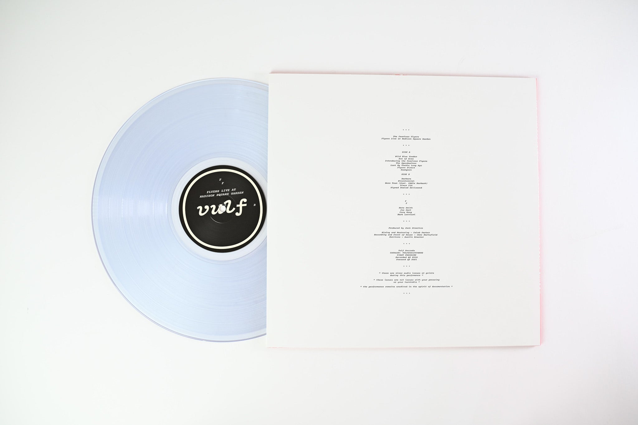 The Fearless Flyers - Flyers Live At Madison Square Garden on Vulf Records Ltd Clear Vinyl