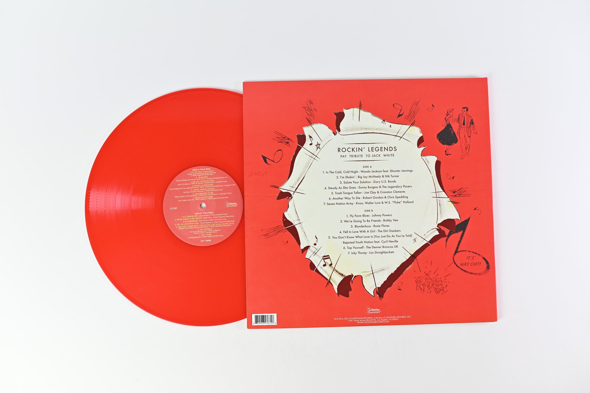 Various - Rockin' Legends Pay Tribute To Jack White Reissue on Red Vinyl on Goldenlane Records