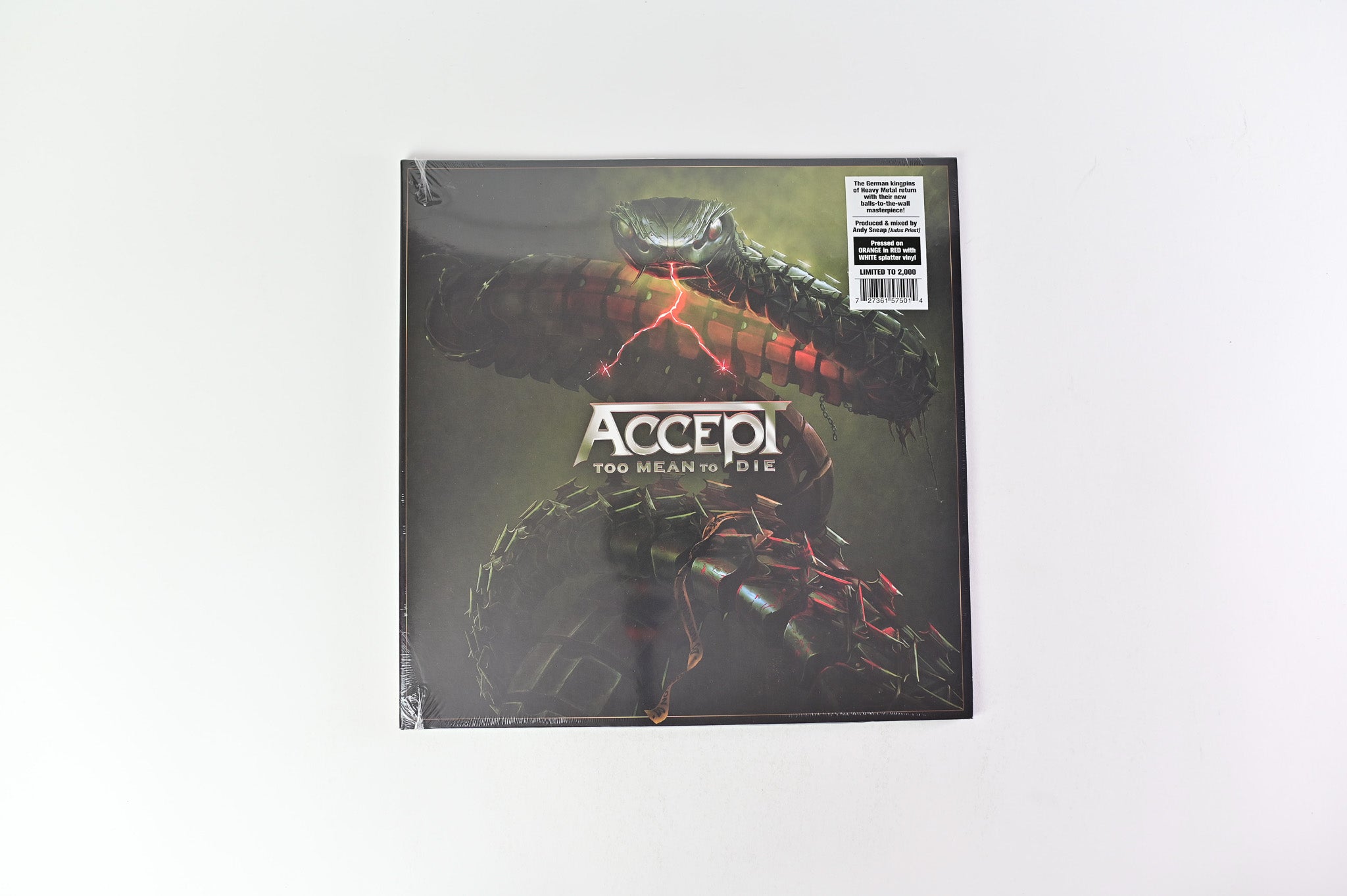 Accept - Too Mean To Die on Nuclear Blast Ltd Orange In Red With White Splatter Sealed
