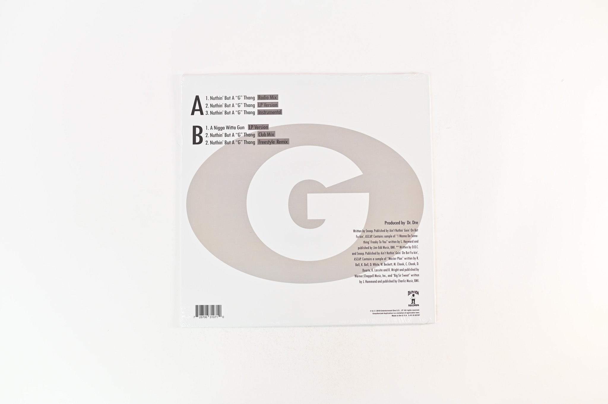 Dr. Dre - Nuthin' But A G Thang on Death Row RSD 2019 Ltd Reissue Sealed