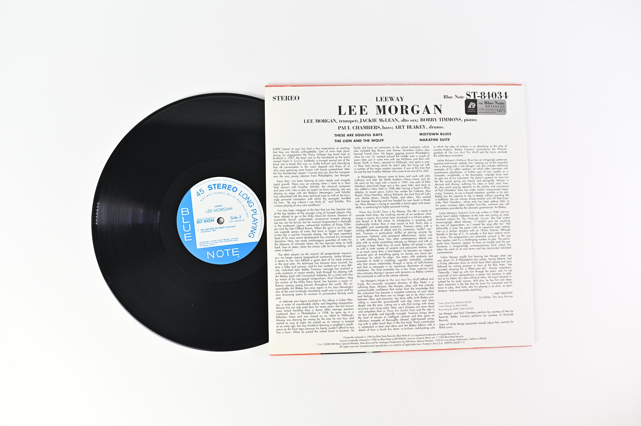 Lee Morgan - Leeway on Blue Note Analogue Productions Ltd Numbered 45 RPM Reissue