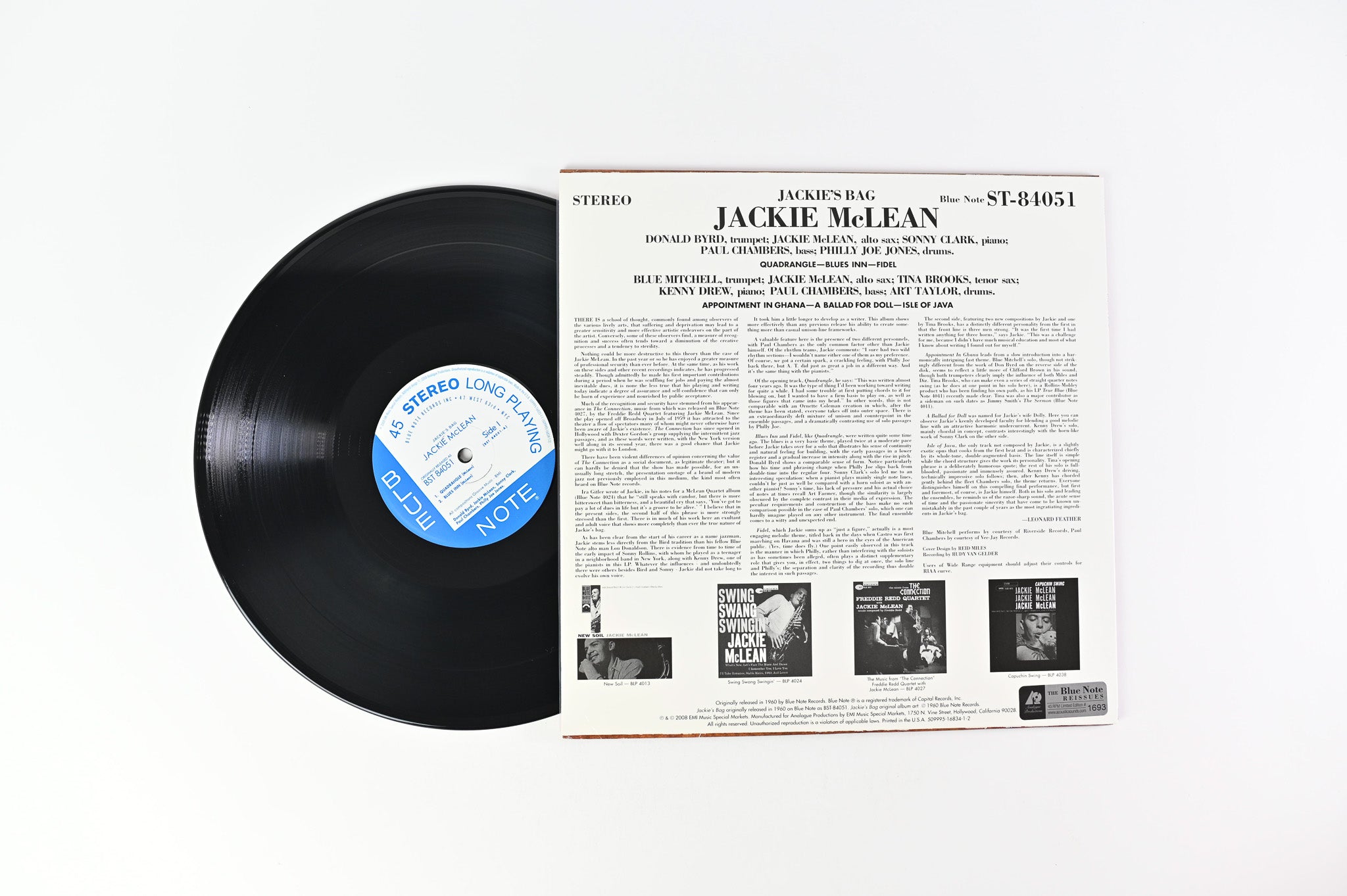 Jackie McLean - Jackie's Bag on Blue Note Analogue Productions Ltd Numbered 45 RPM Reissue