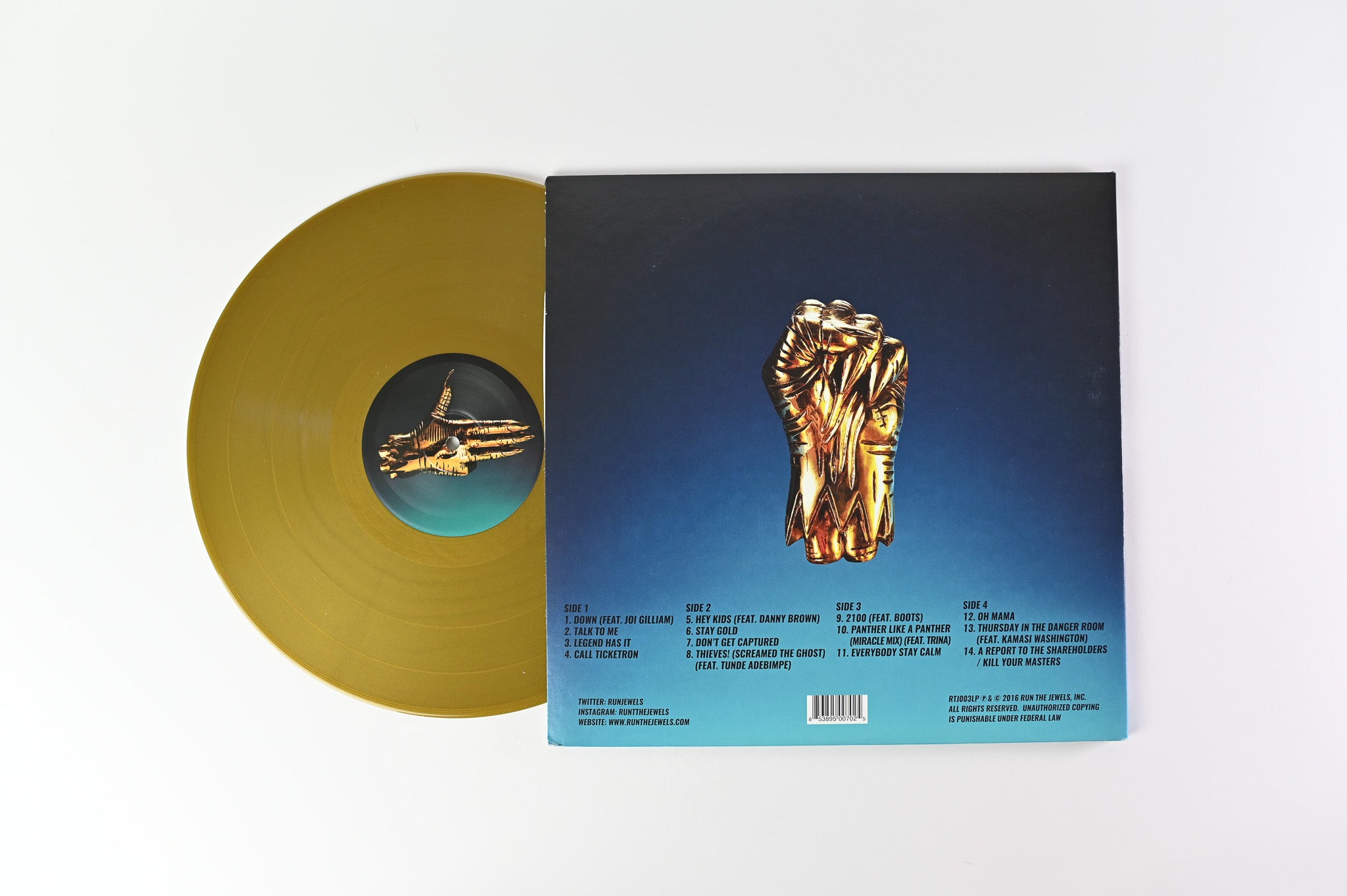 Run The Jewels - Run The Jewels 3 on Run The Jewels Inc Gold Vinyl