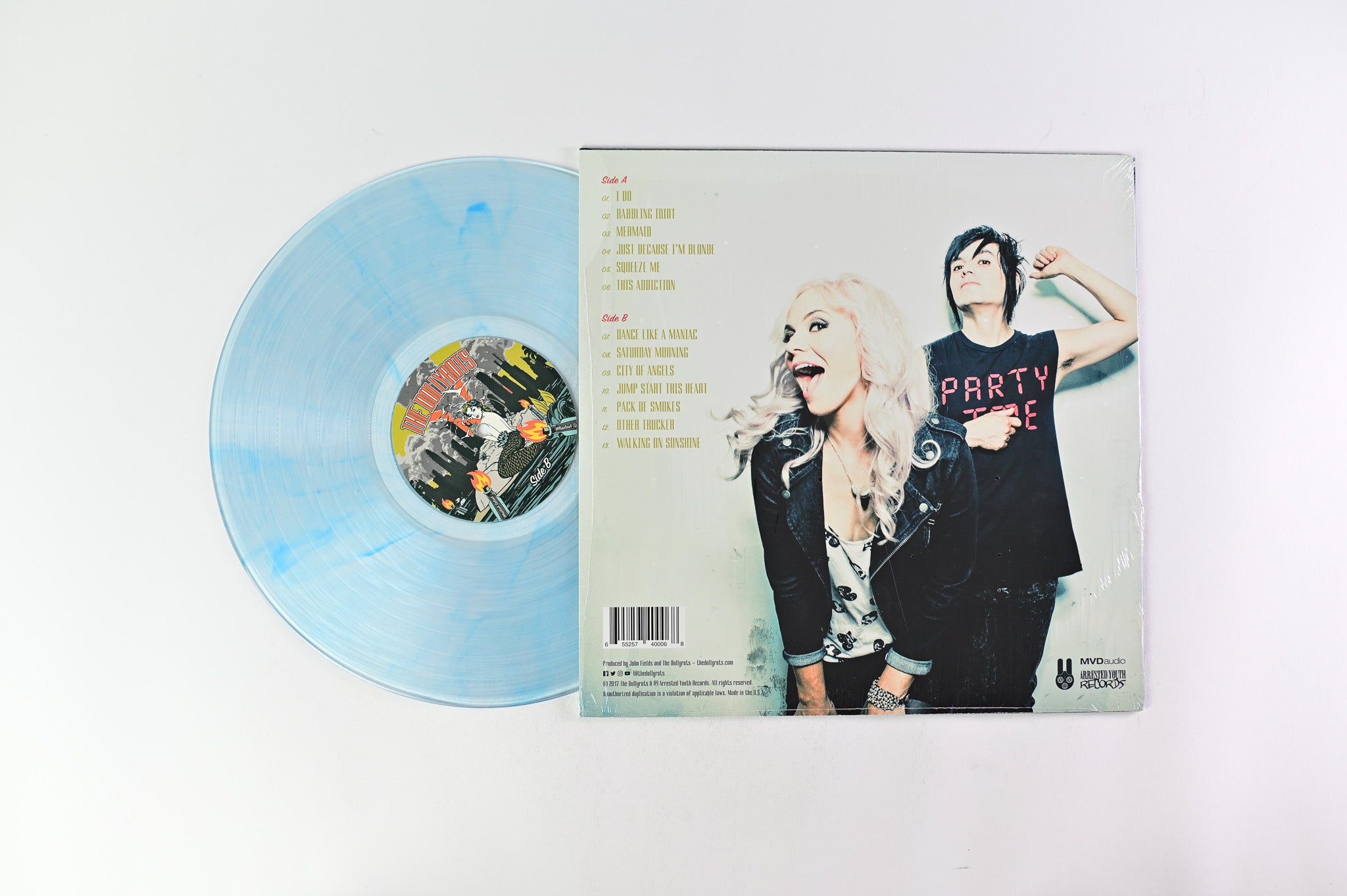 The Dollyrots - Whiplash Splash on Arrested Youth Records - Clear Blue with Blue Swirl Vinyl