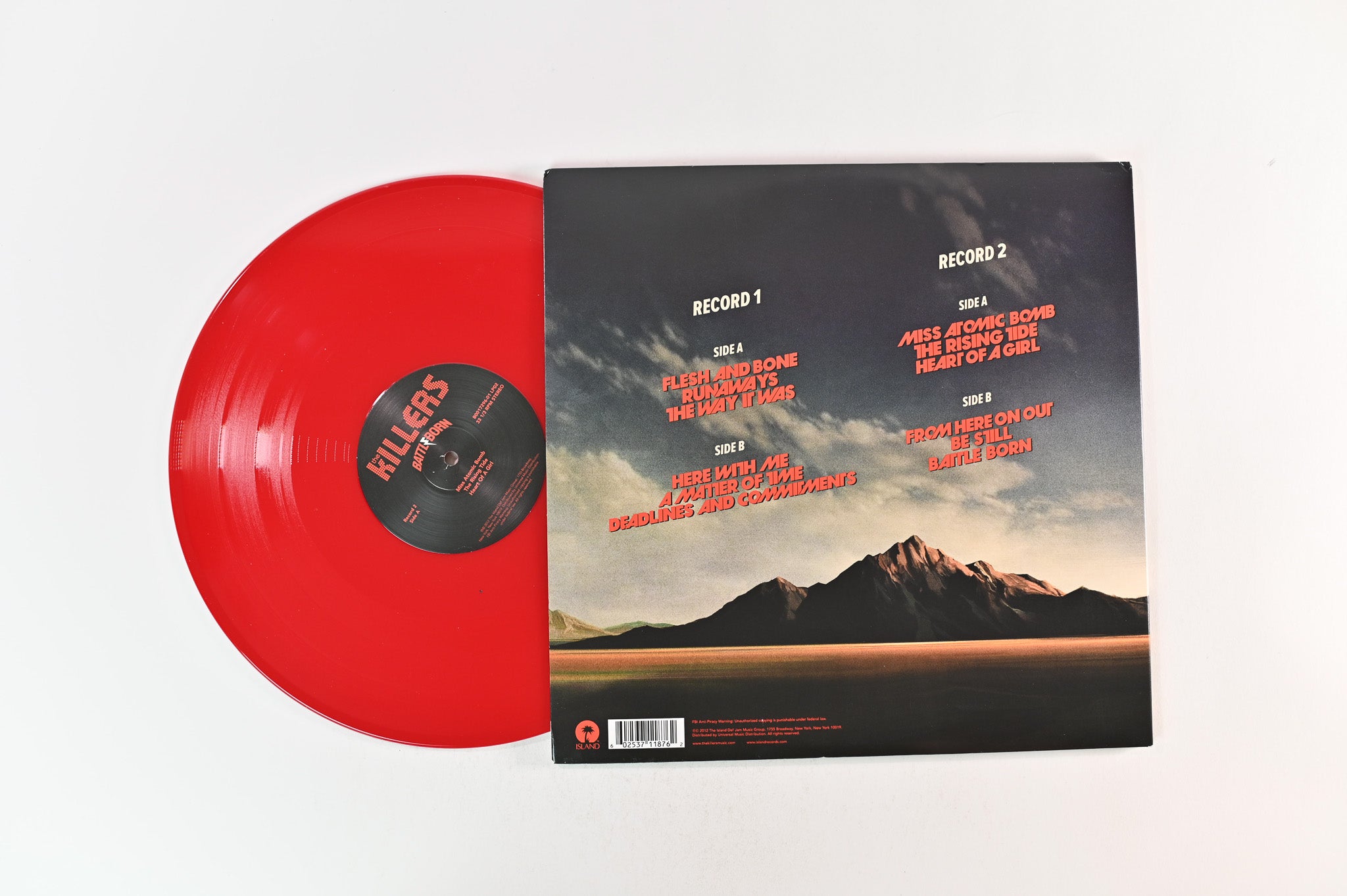The Killers - Battle Born on Island Ltd 180 Gram Red Vinyl