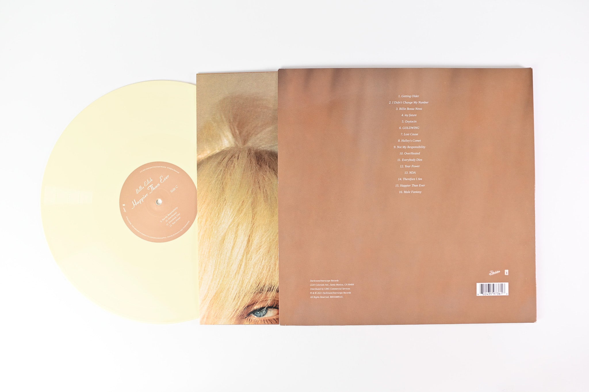 Billie Eilish - Happier Than Ever on Interscope Pale Yellow Vinyl