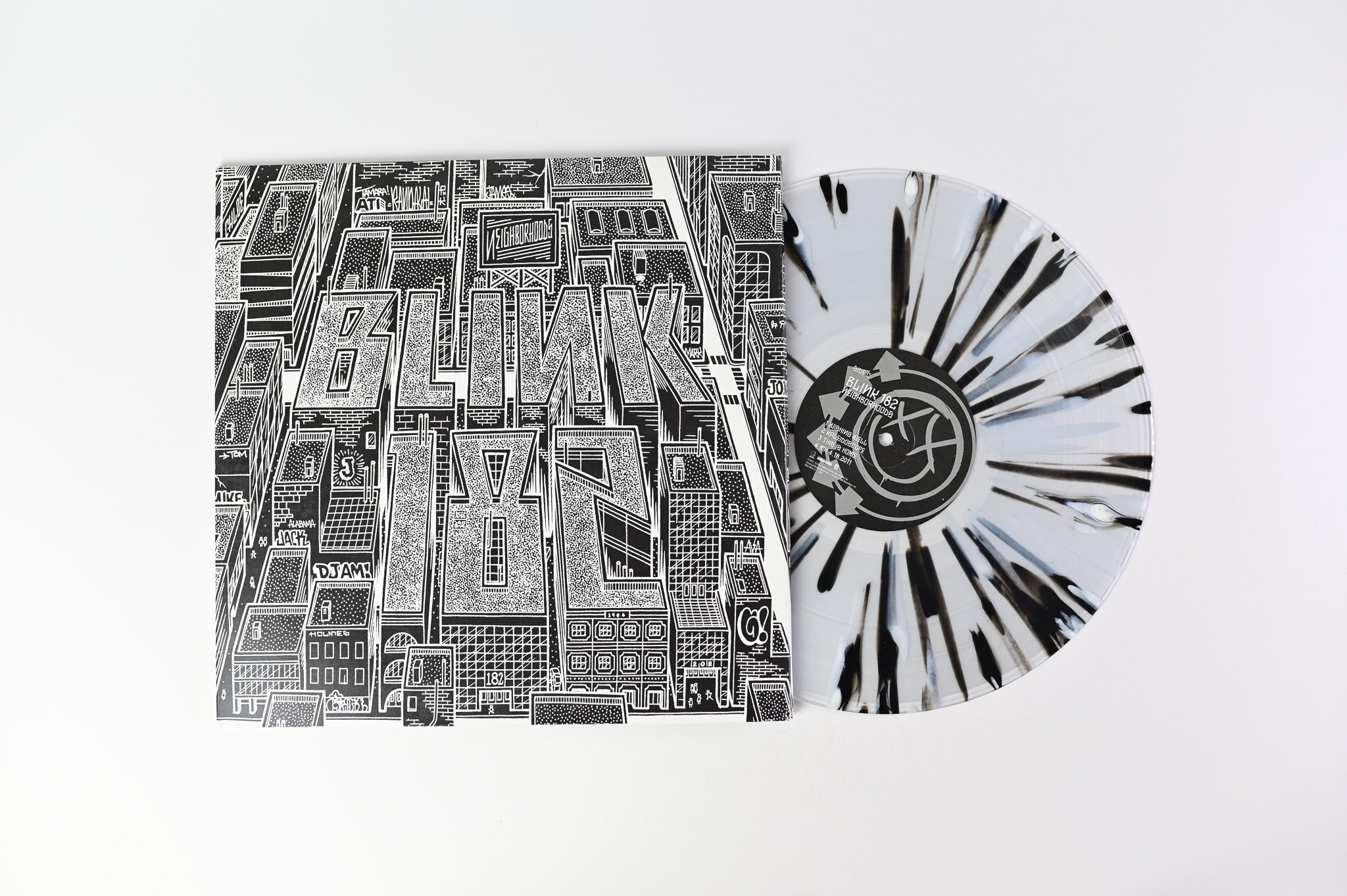 Blink-182 - Neighborhoods on Geffen Ltd Clear with Black and White Splatter Repress