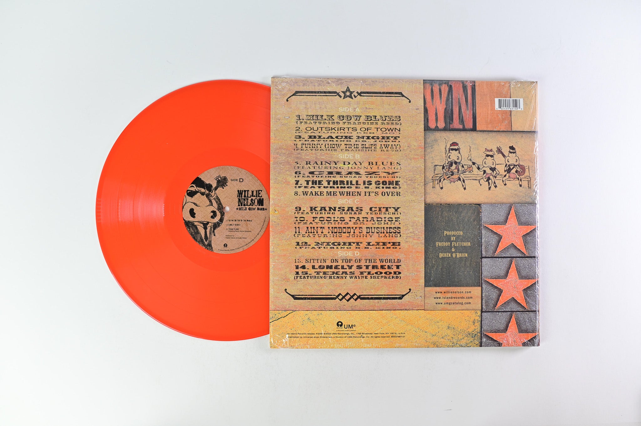 Willie Nelson - Milk Cow Blues on Island Records Orange Vinyl