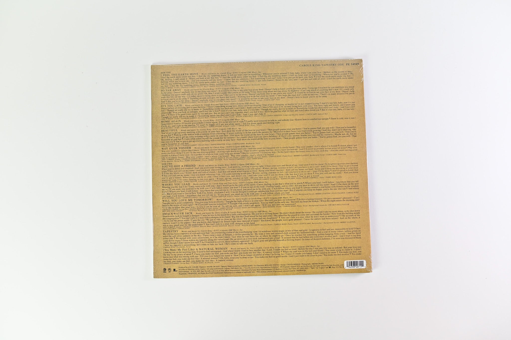 Carole King - Tapestry on Ode Gold Vinyl Reissue Sealed