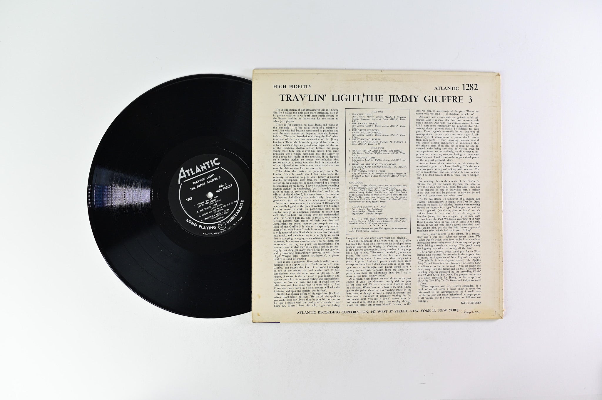 The Jimmy Giuffre Trio - Trav'lin' Light on Atlantic Mono