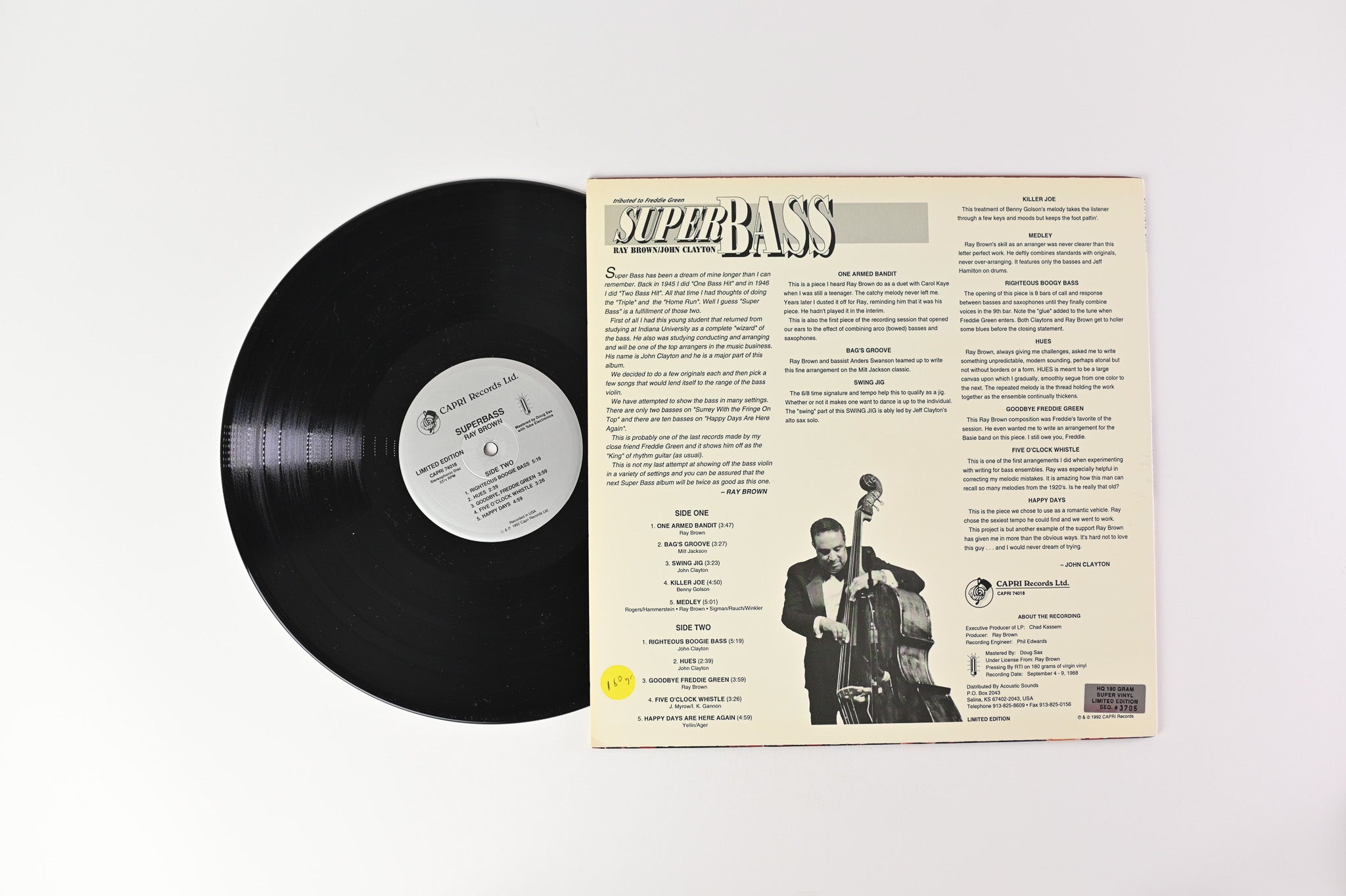 Ray Brown - Super Bass on Capri Ltd Numbered
