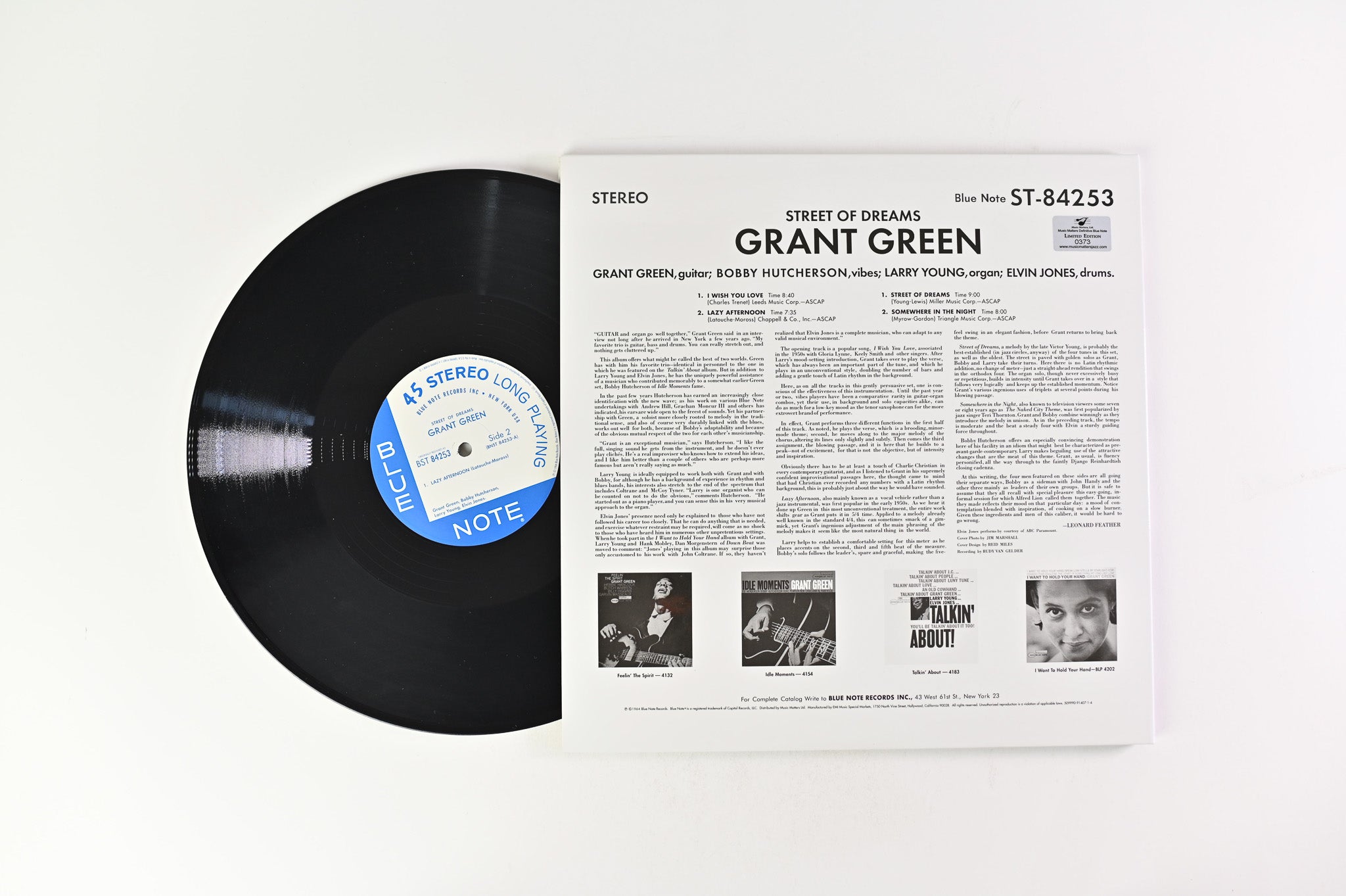 Grant Green - Street Of Dreams on Blue Note Music Matters Ltd Numbered 45 RPM Reissue