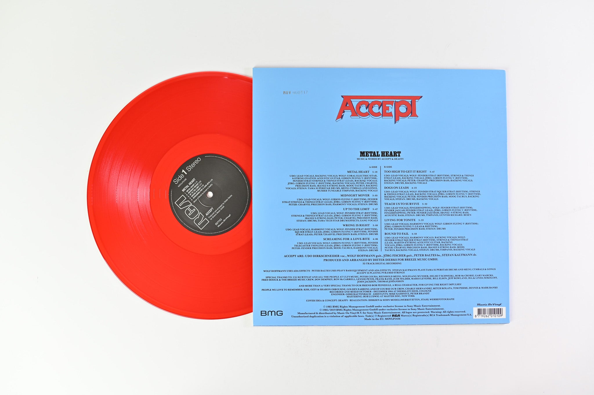 独LP Accept l Heart PL70638 RCA /00260 Accept - Metal Heart on Muysic on Vinyl Red Vinyl Numbered