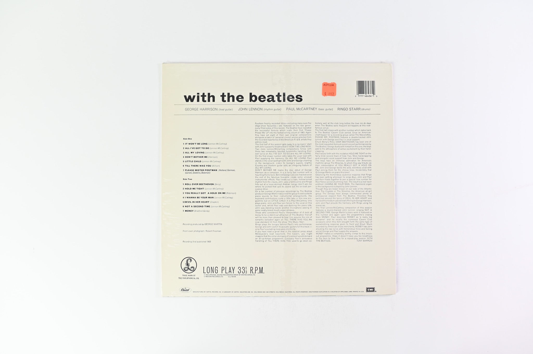 The Beatles - With The Beatles on Capitol 1988 Purple Label Reissue Sealed