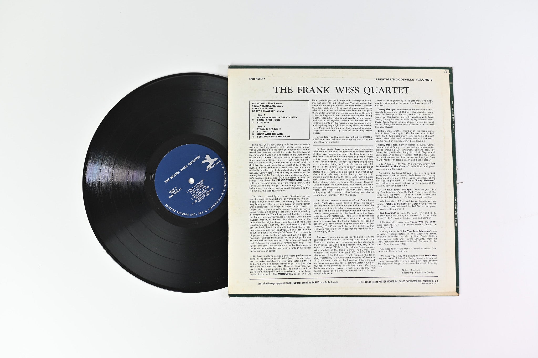 The Frank Wess Quartet - The Frank Wess Quartet on Prestige Moodsvile 8 Mono