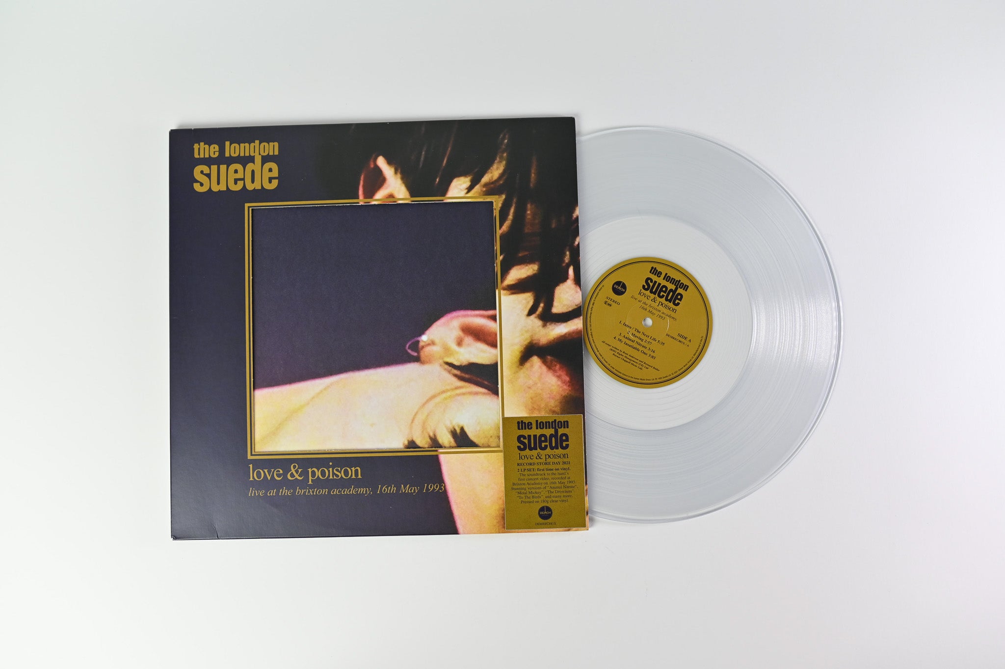 Suede - Love & Poison (Live At The Brixton Academy, 16th May 1993) on Demon Records - Clear Vinyl