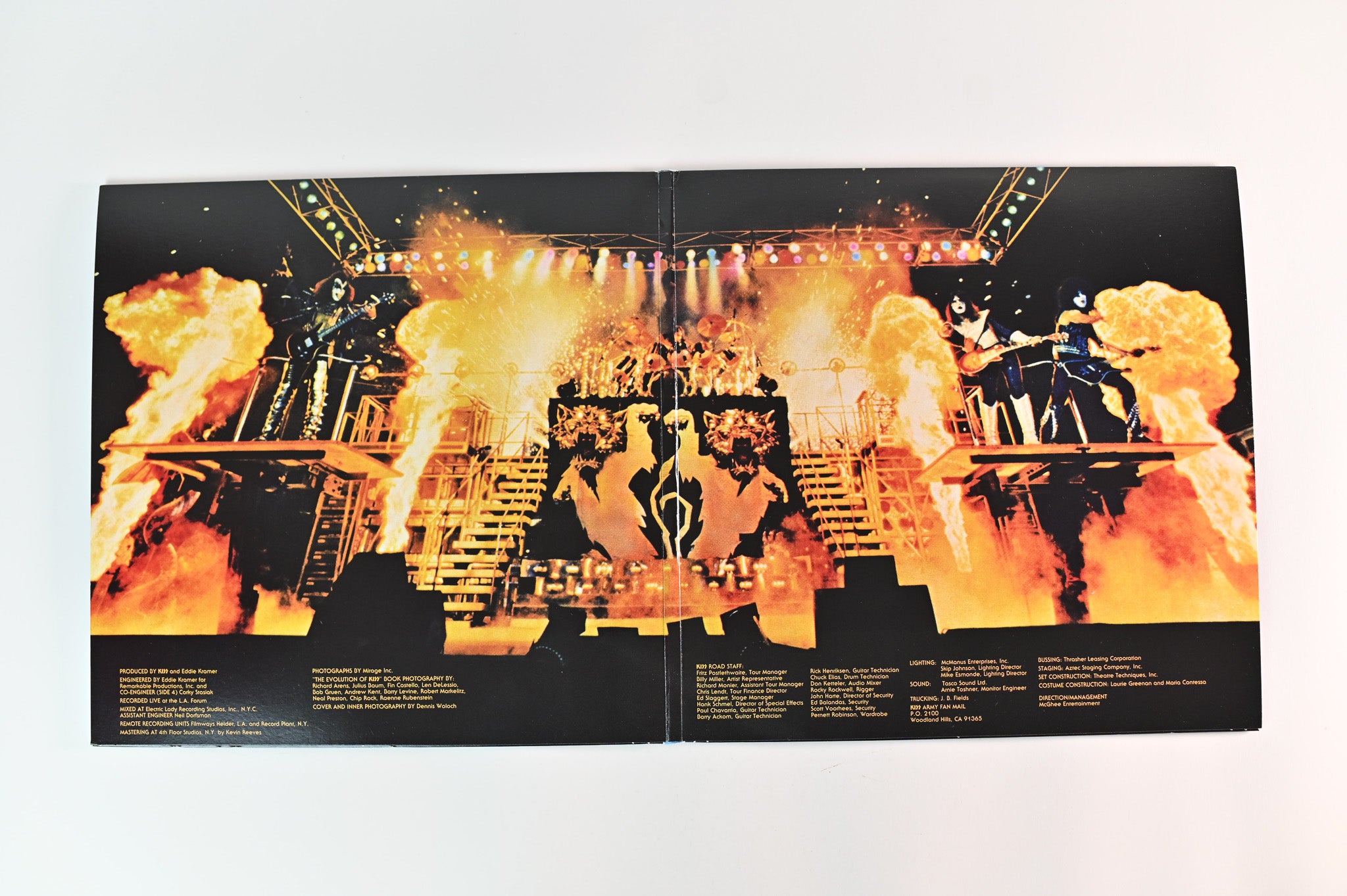 Kiss - Alive II on Casablanca Limited Reissue Red, White & Blue Splatt