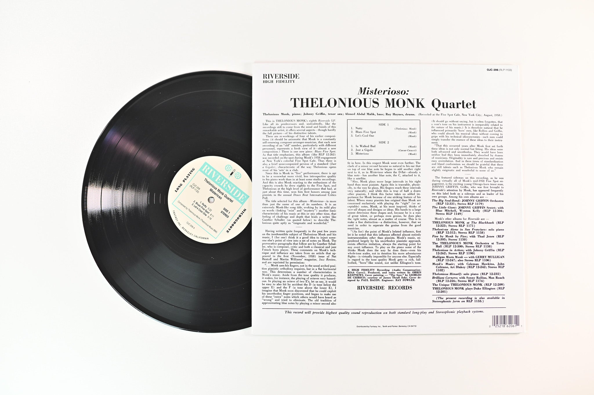The Thelonious Monk Quartet - Misterioso on Original Jazz Classics