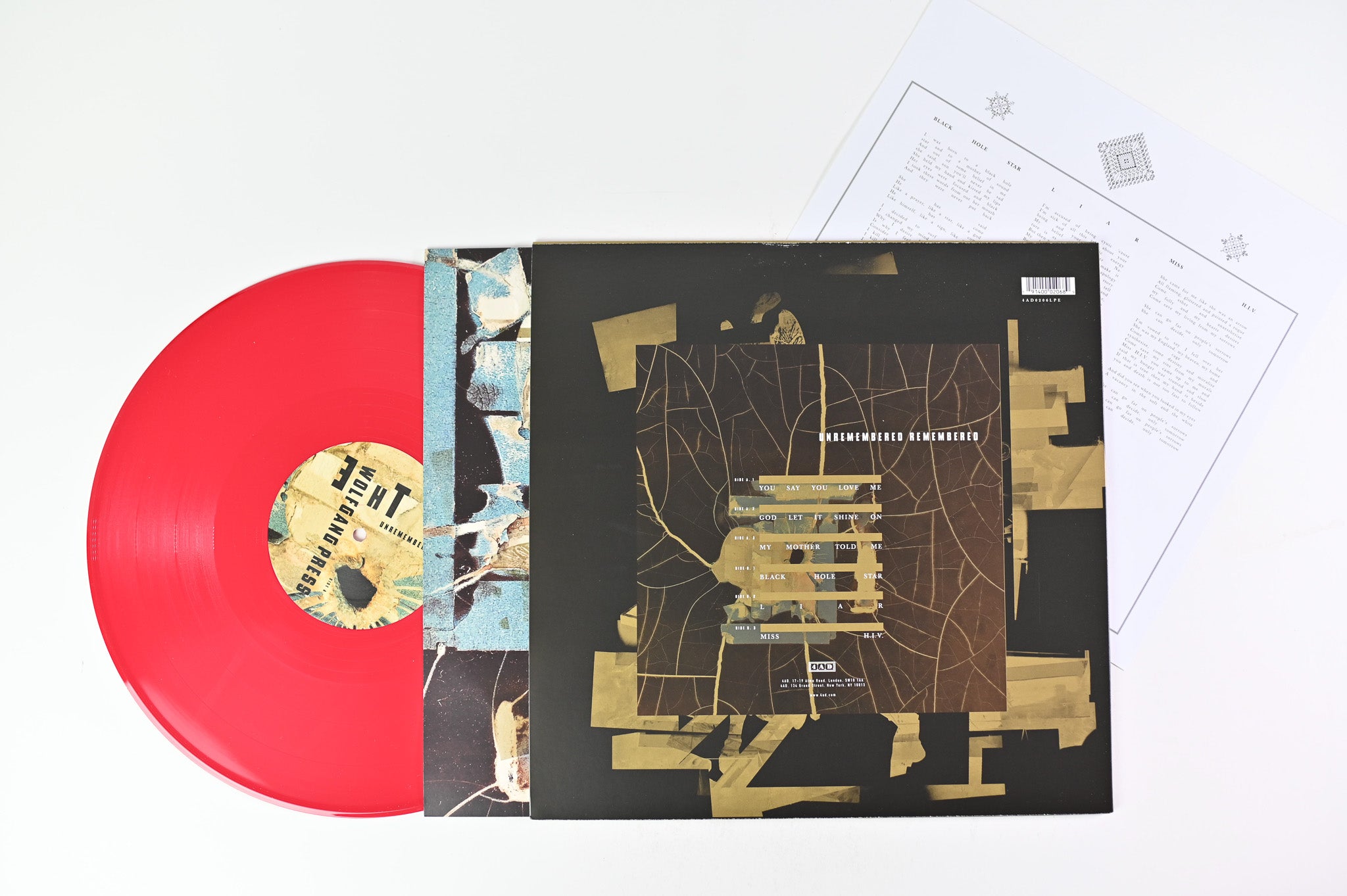 The Wolfgang Press - Unremembered Remembered on 4AD RSD 2020 Ltd Red Vinyl
