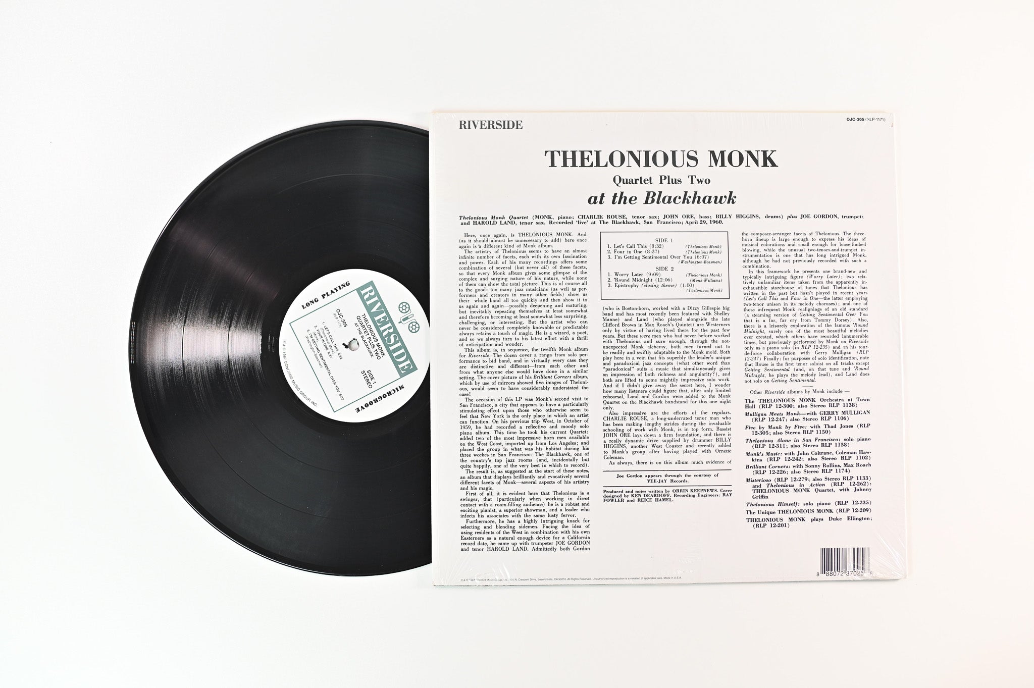 The Thelonious Monk Quartet - At The Blackhawk on Original Jazz Classics
