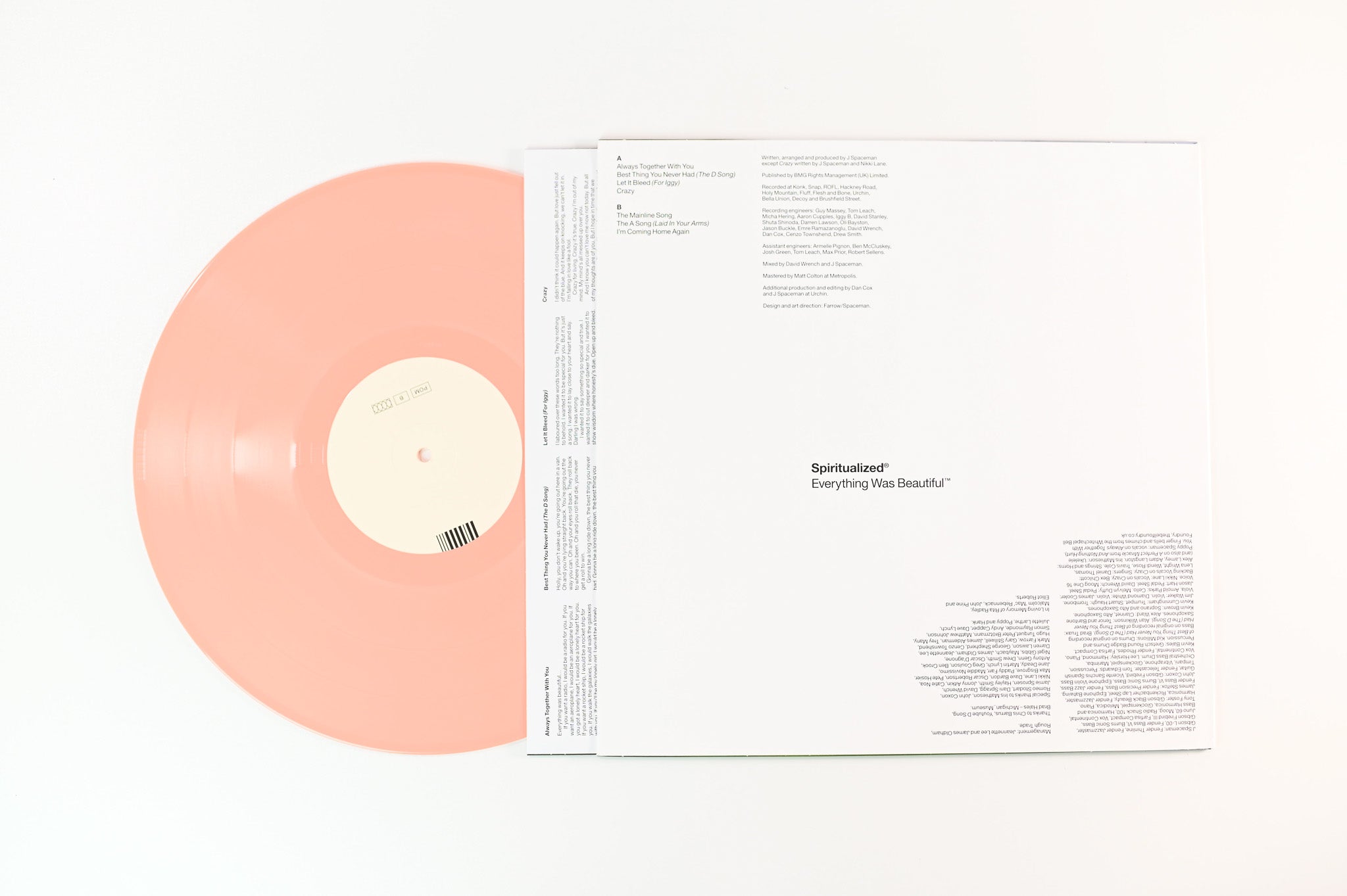 Spiritualized - Everything Was Beautiful™ on Fat Possom Records Ltd. Pink Vinyl