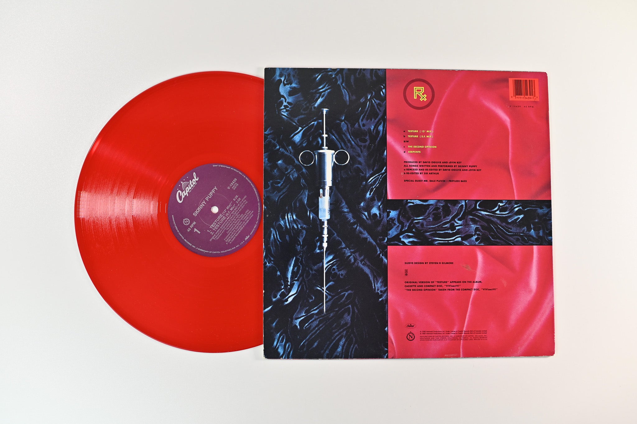 Skinny Puppy - Testure on Capitol Records 45 RPM 12" Single Red Vinyl
