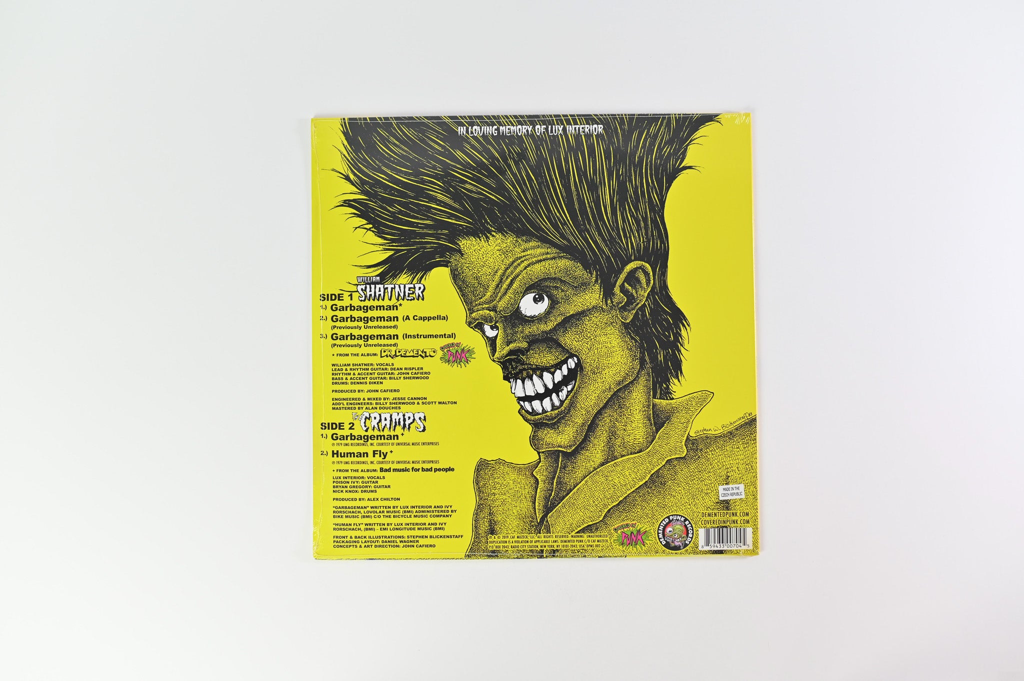 William Shatner - Garbageman on Demented Punk RSD Ltd Neon Yellow 12" Sealed