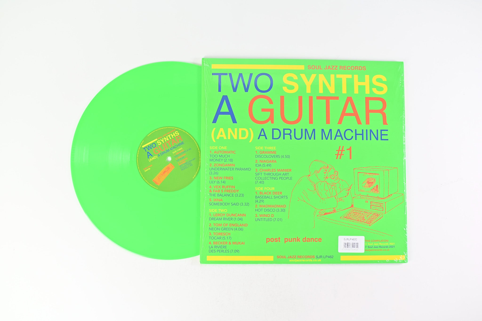 Various - Two Synths A Guitar (And) A Drum Machine #1 on Soul Jazz Records Neon Green Vinyl