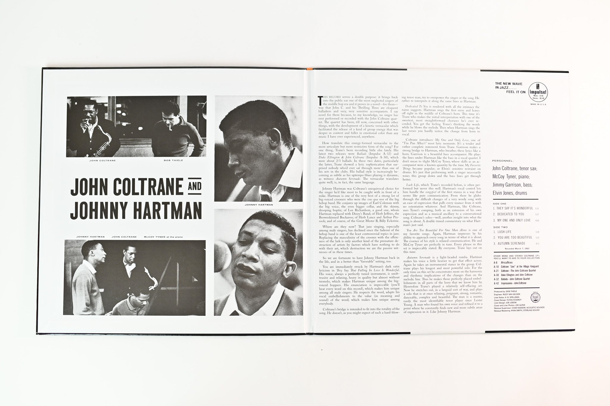 John Coltrane - John Coltrane and Johnny Hartman on Impulse Verve Acoustic Sounds Series Reissue