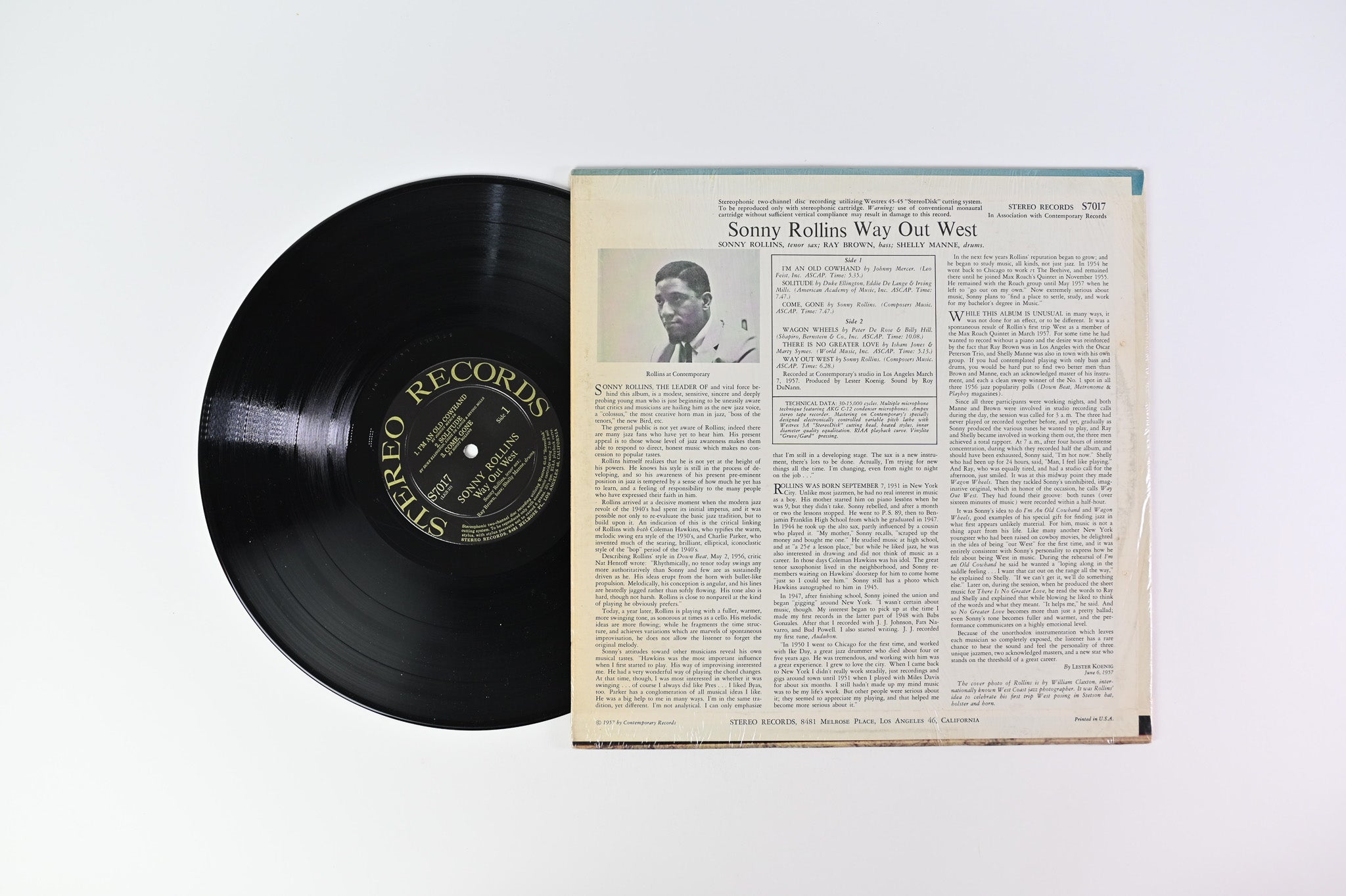 Sonny Rollins - Way Out West on Stereo Records Deep Groove 1958 Pressing