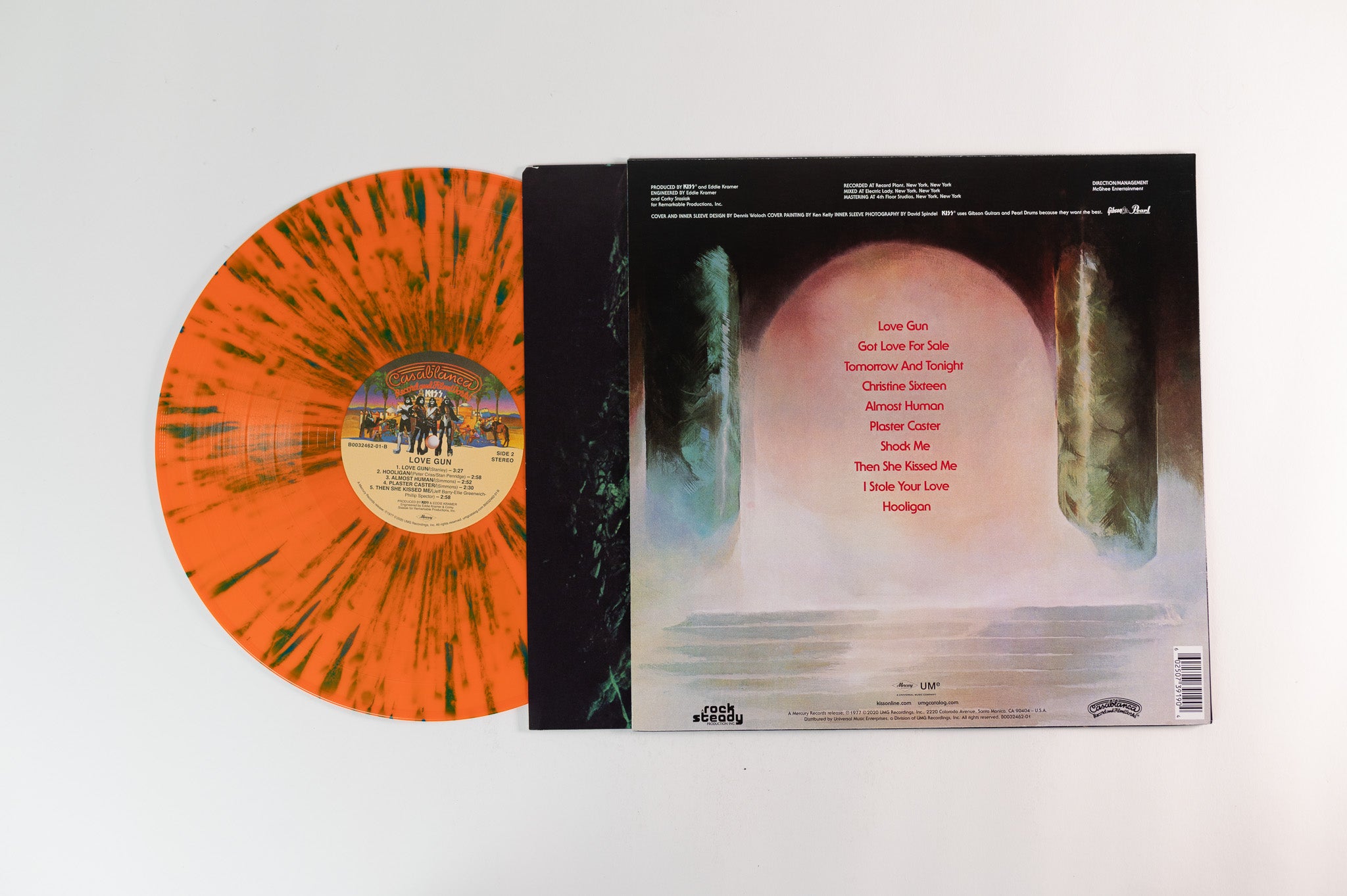 Kiss - Love Gun on Casablanca / Mercury - Tangerine/Aqua Splatter Vinyl