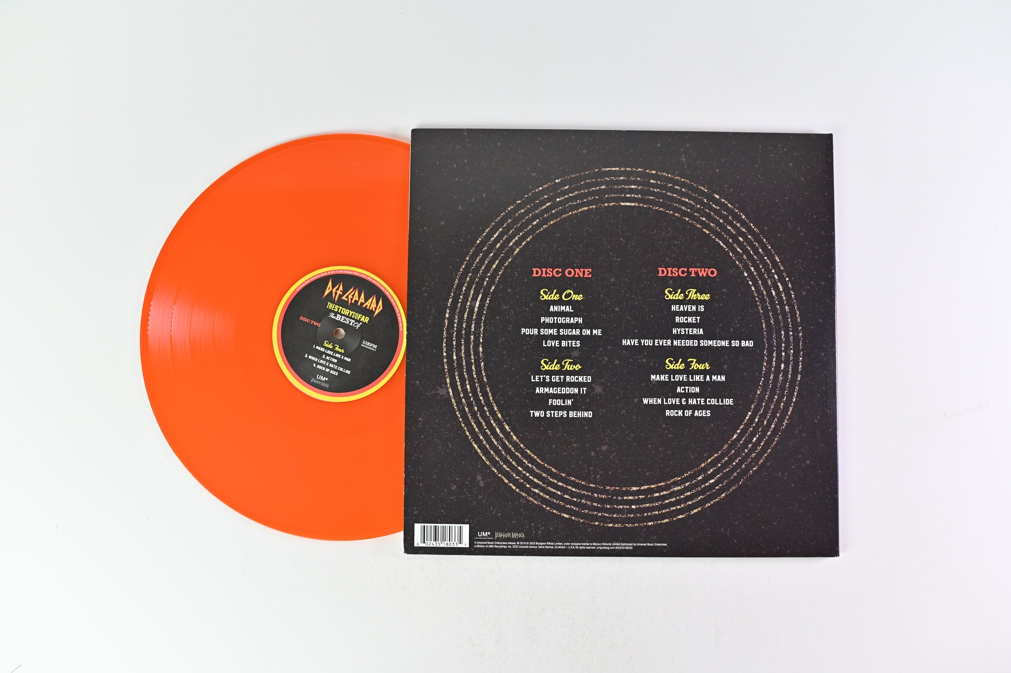 Def Leppard - The Story So Far: The Best Of on UMe/Bludgeon Riffola Ltd. Reissue Yellow & Orange Translucent Vinyl