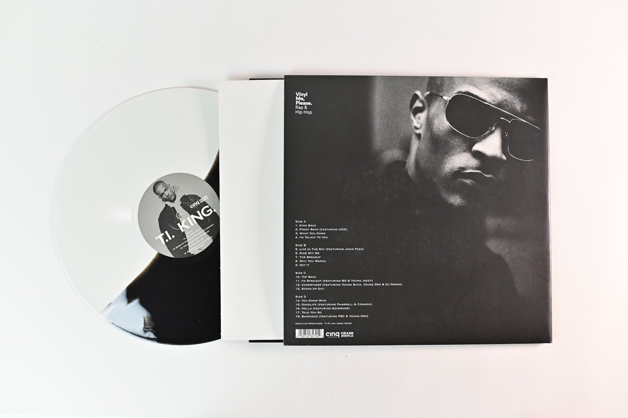T.I. - King. on Cinq Music Vinyl Me Please Club Edition Reissue White & Black Split