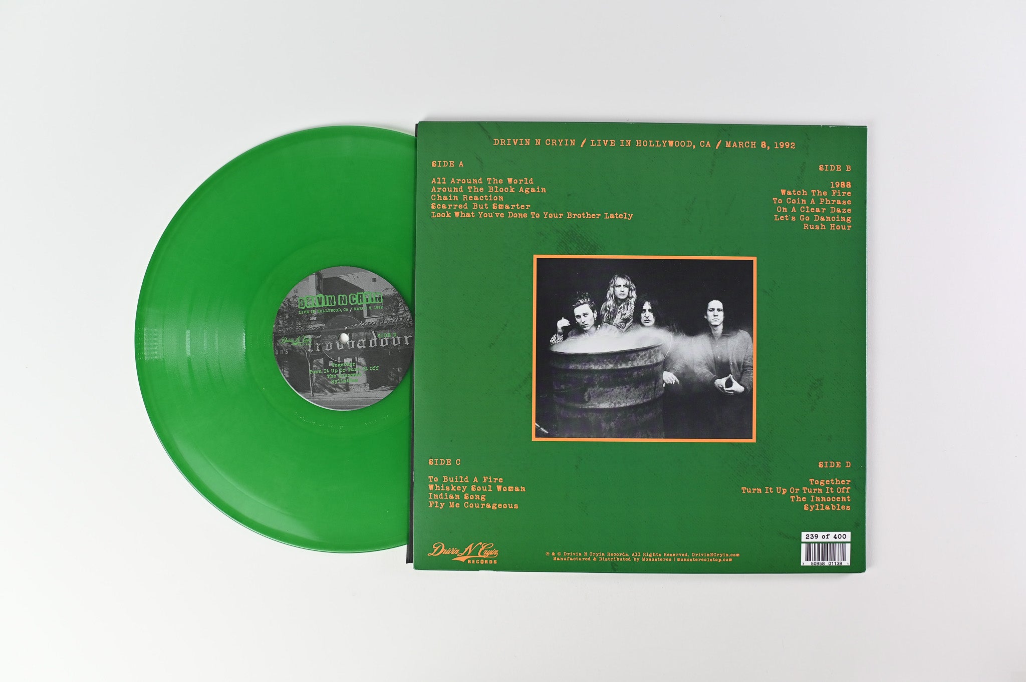 Drivin' N' Cryin' - Live in Hollywood, CA March 8, 1992 Ltd Numbered Orange / Green