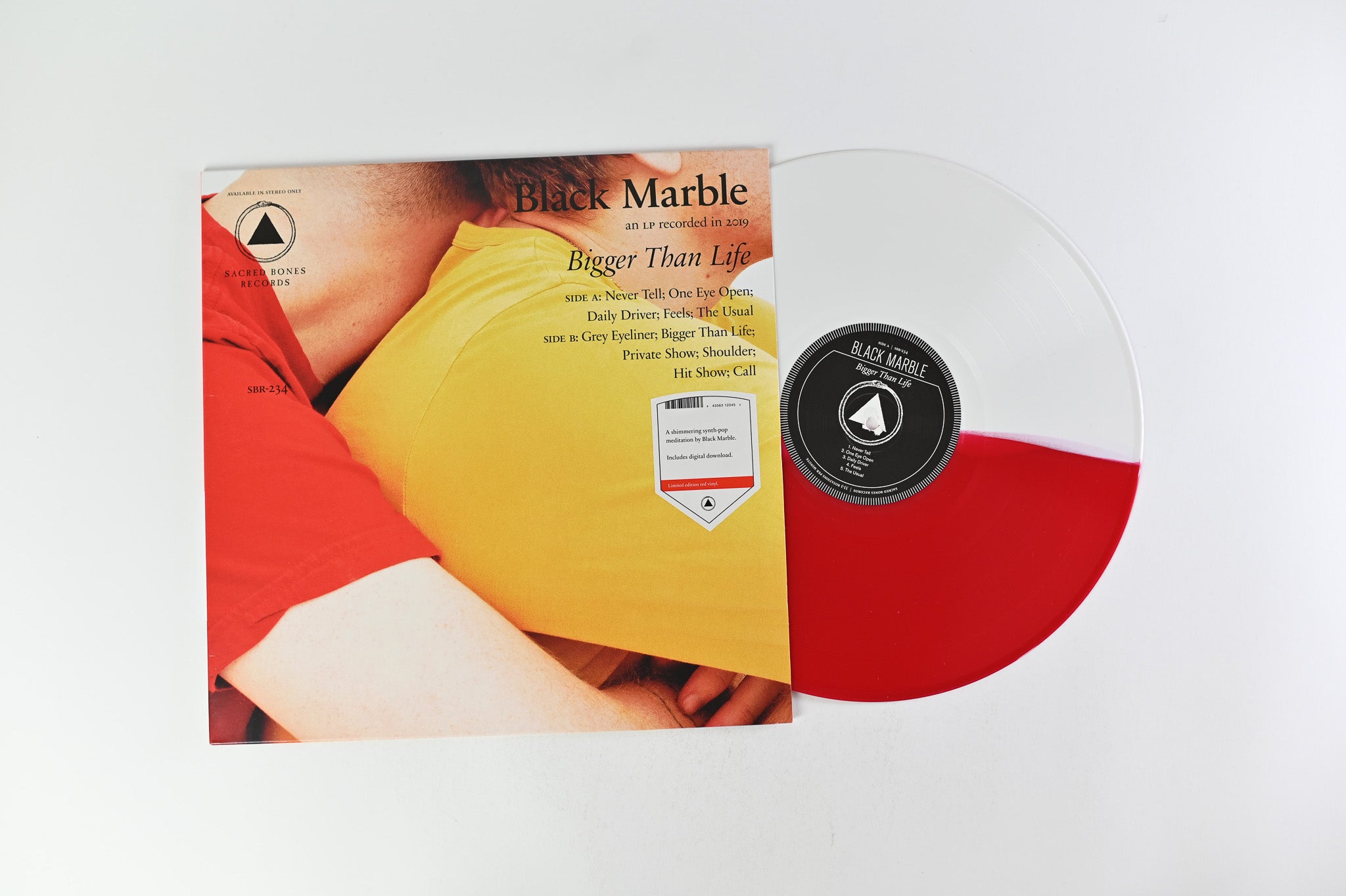 Black Marble - Bigger Than Life on Sacred Bones Records - Red / White Split Colored Vinyl