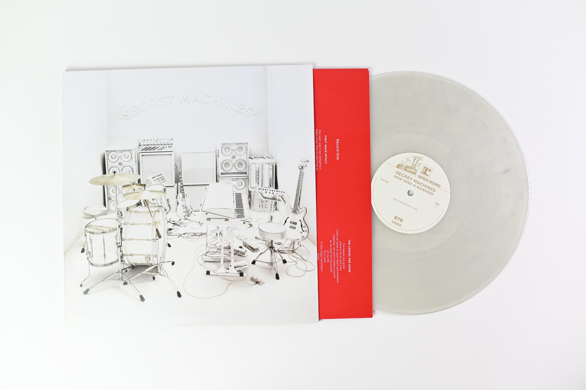 Secret Machines - Now Here Is Nowhere on Reprise Ltd Numbered Clear With Silver/Red Swirls