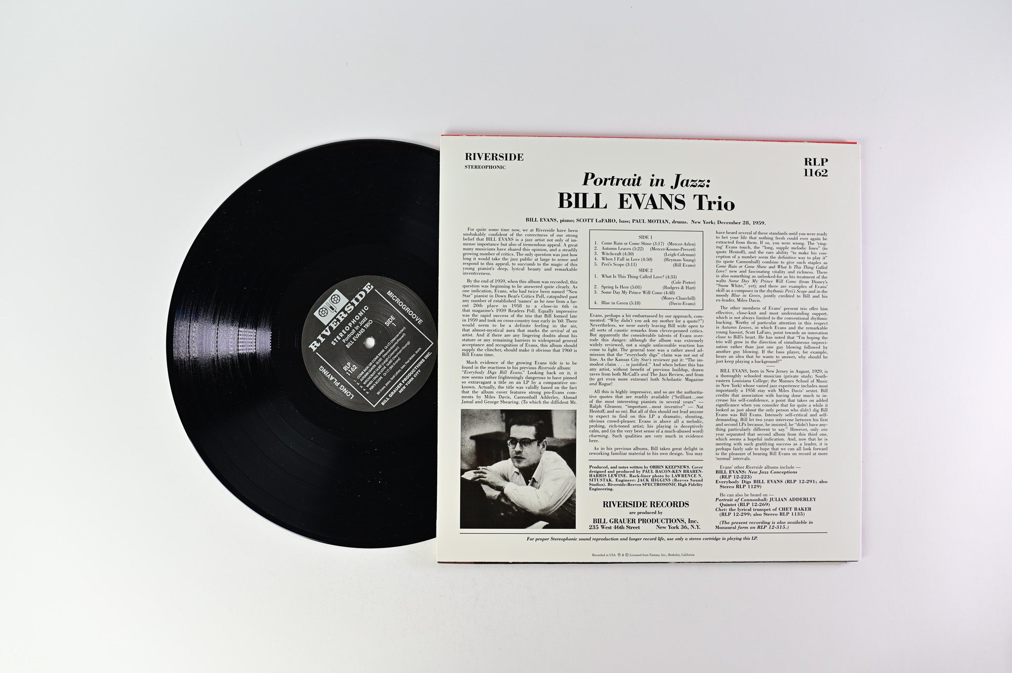 The Bill Evans Trio - Portrait In Jazz on Analogue Productions Remastered Reissue