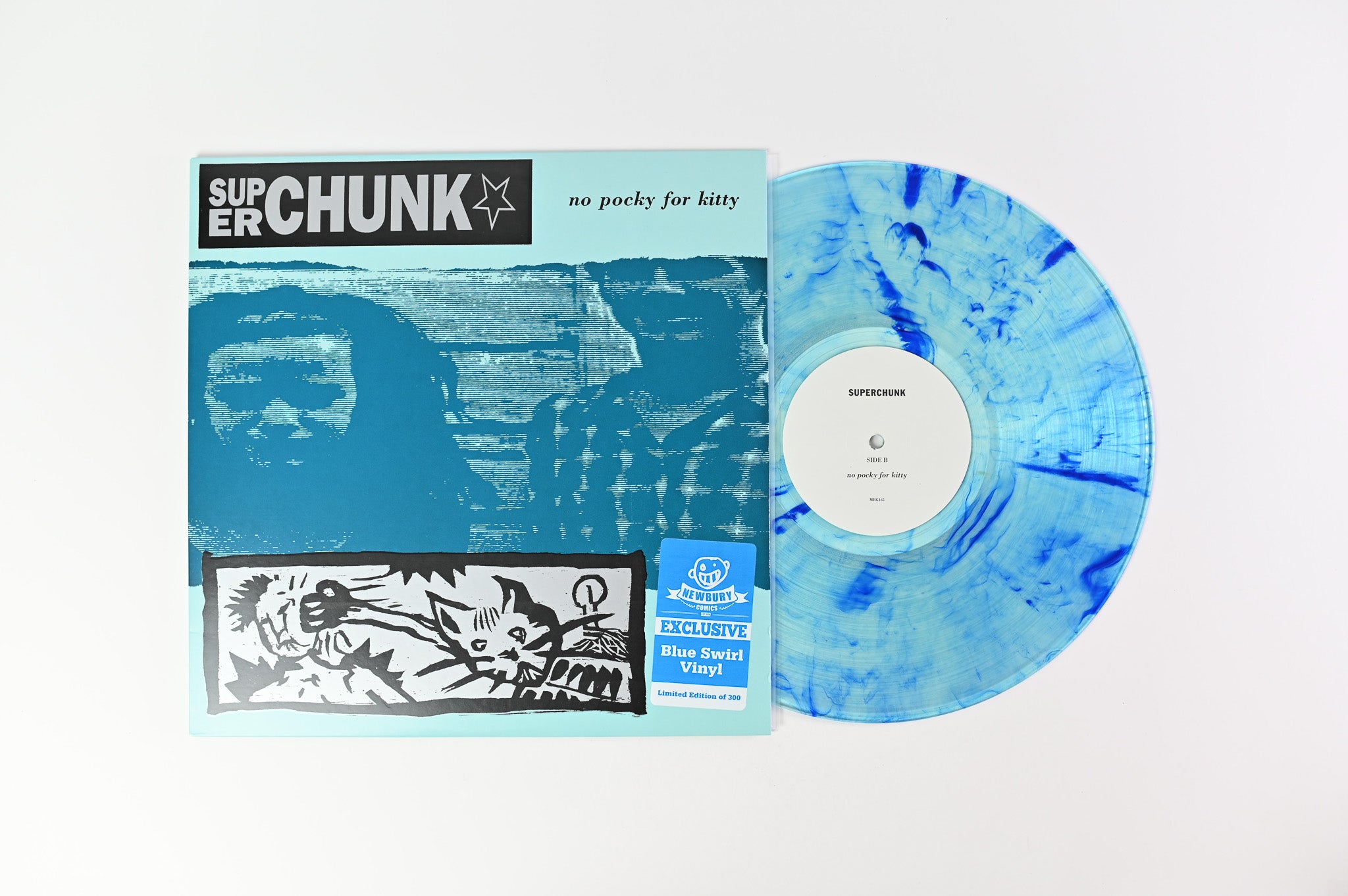 Superchunk - No Pocky For Kitty on Merge Ltd Clear Blue Swirl Reissue