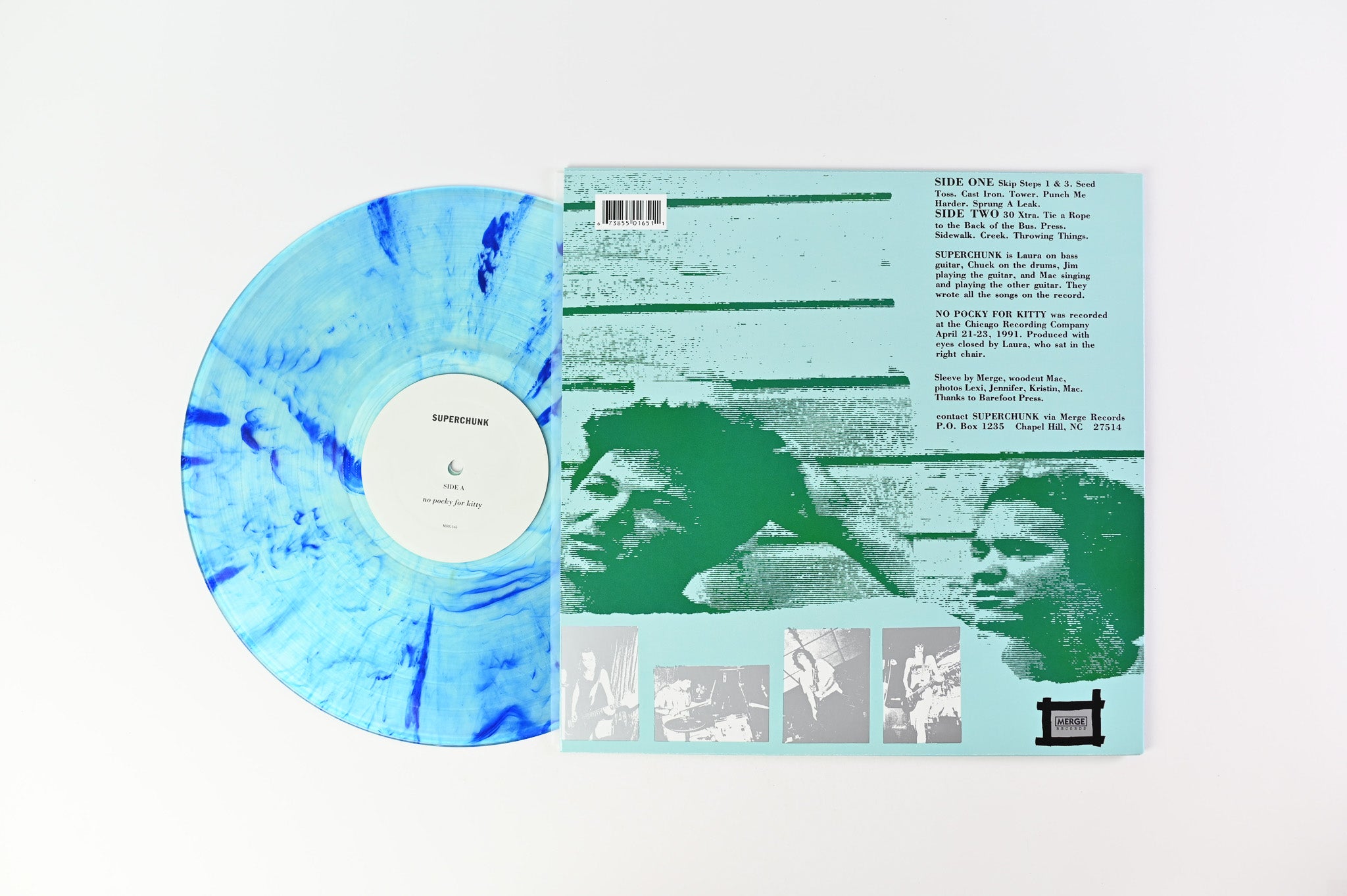 Superchunk - No Pocky For Kitty on Merge Ltd Clear Blue Swirl Reissue