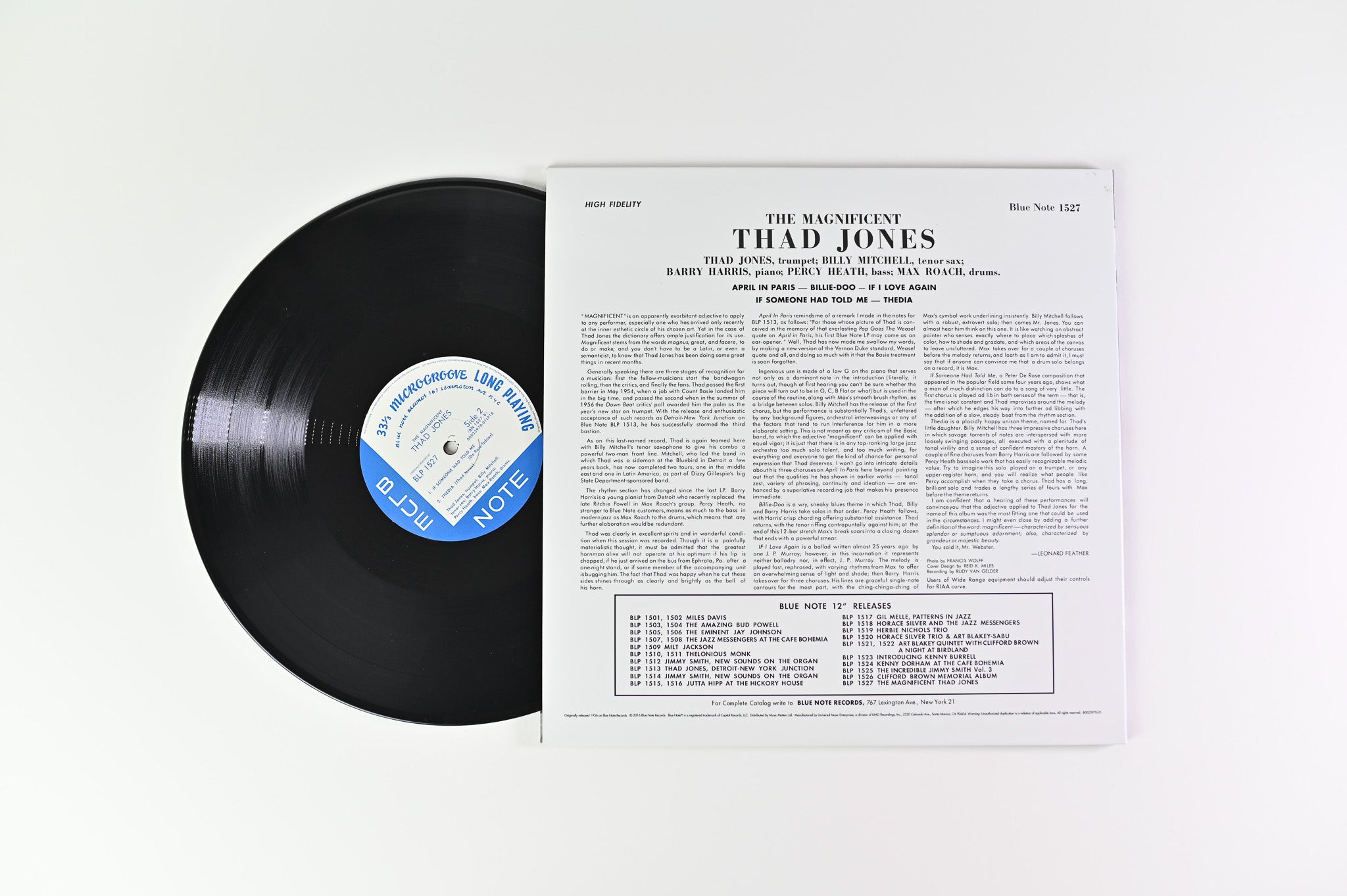 Thad Jones - The Magnificent Thad Jones on Blue Note Ltd 180 Gram Music Matters Reissue