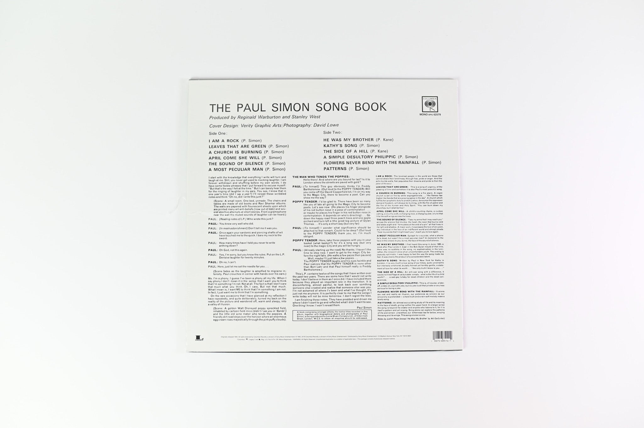 Paul Simon - The Paul Simon Song Book on Columbia Legacy Mono Reissue Sealed