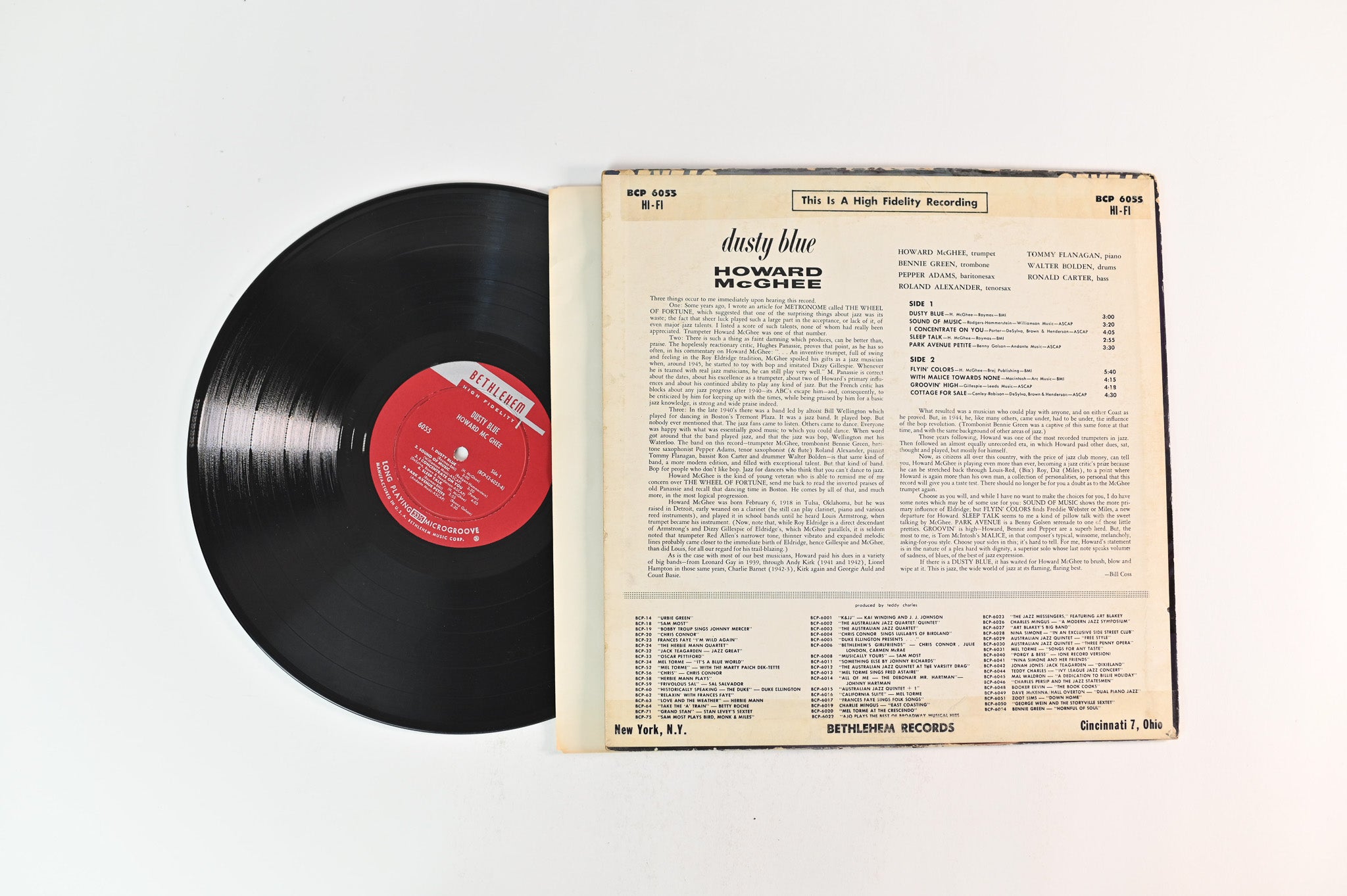 Howard McGhee - Dusty Blue on Bethlehem Mono Deep Groove