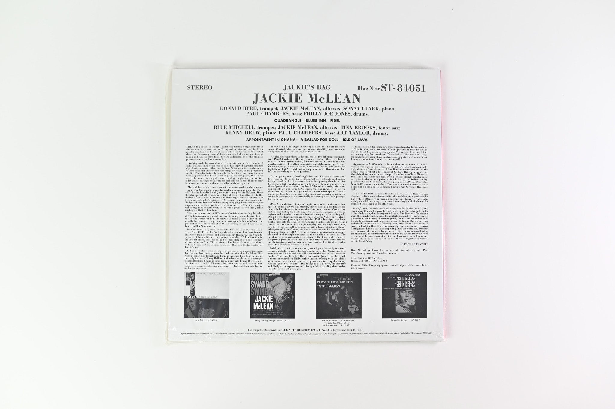 Jackie McLean - Jackie's Bag on Blue Note Ltd 180 Gram Music Matters Reissue Sealed